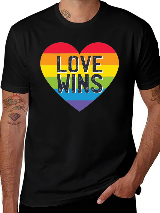 Love Wins Rainbow Heart Graphic Tee