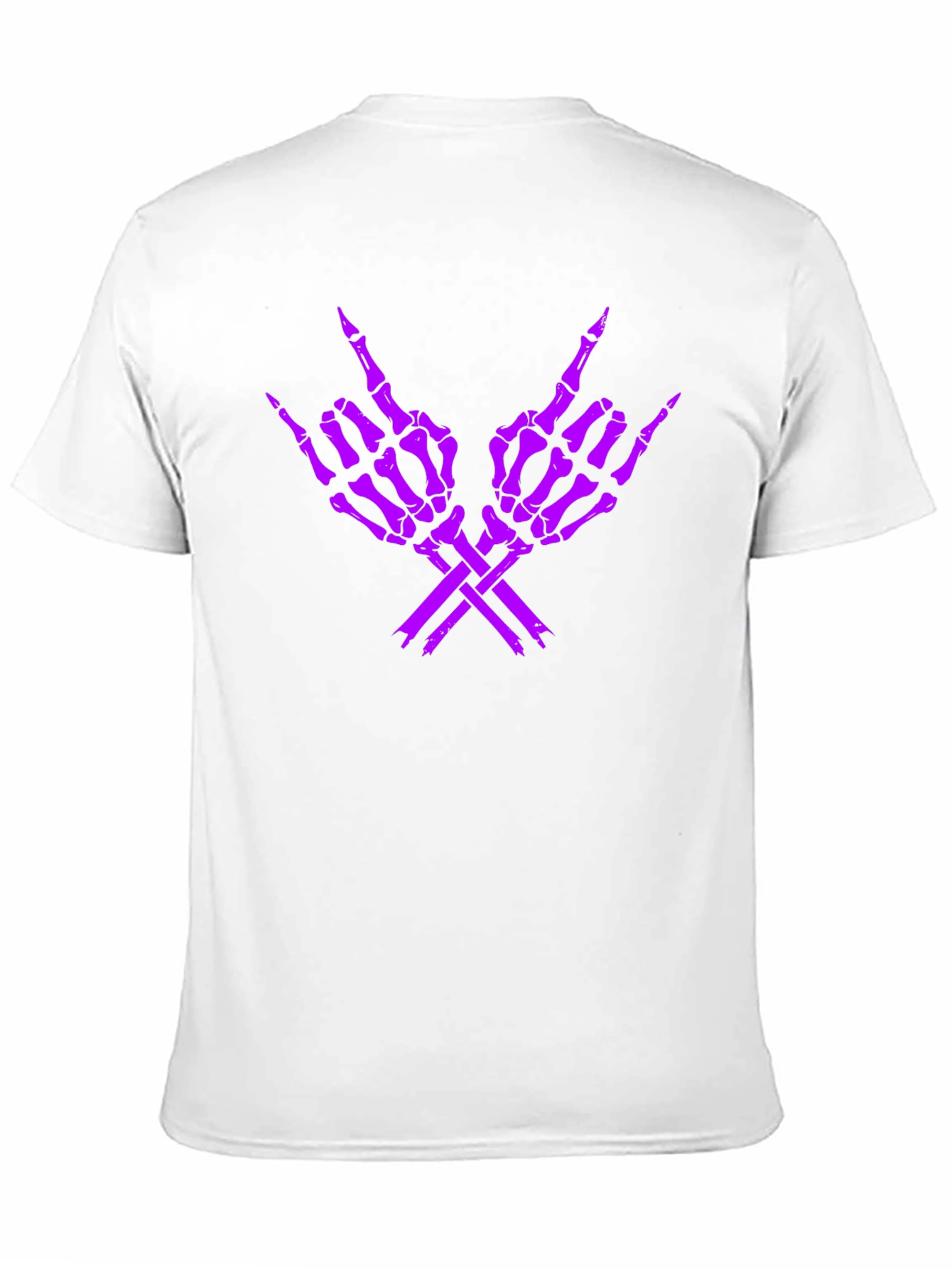 Rock On Skeleton Hand Graphic Tee - Black