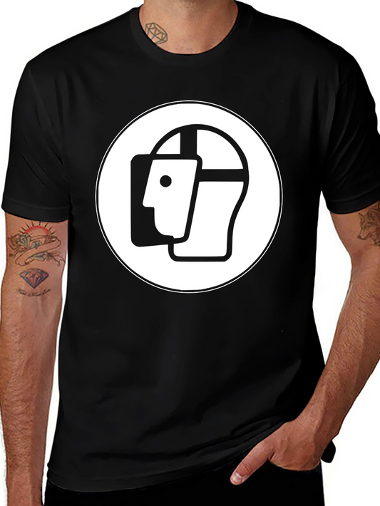 Abstract Face Graphic Black T-Shirt