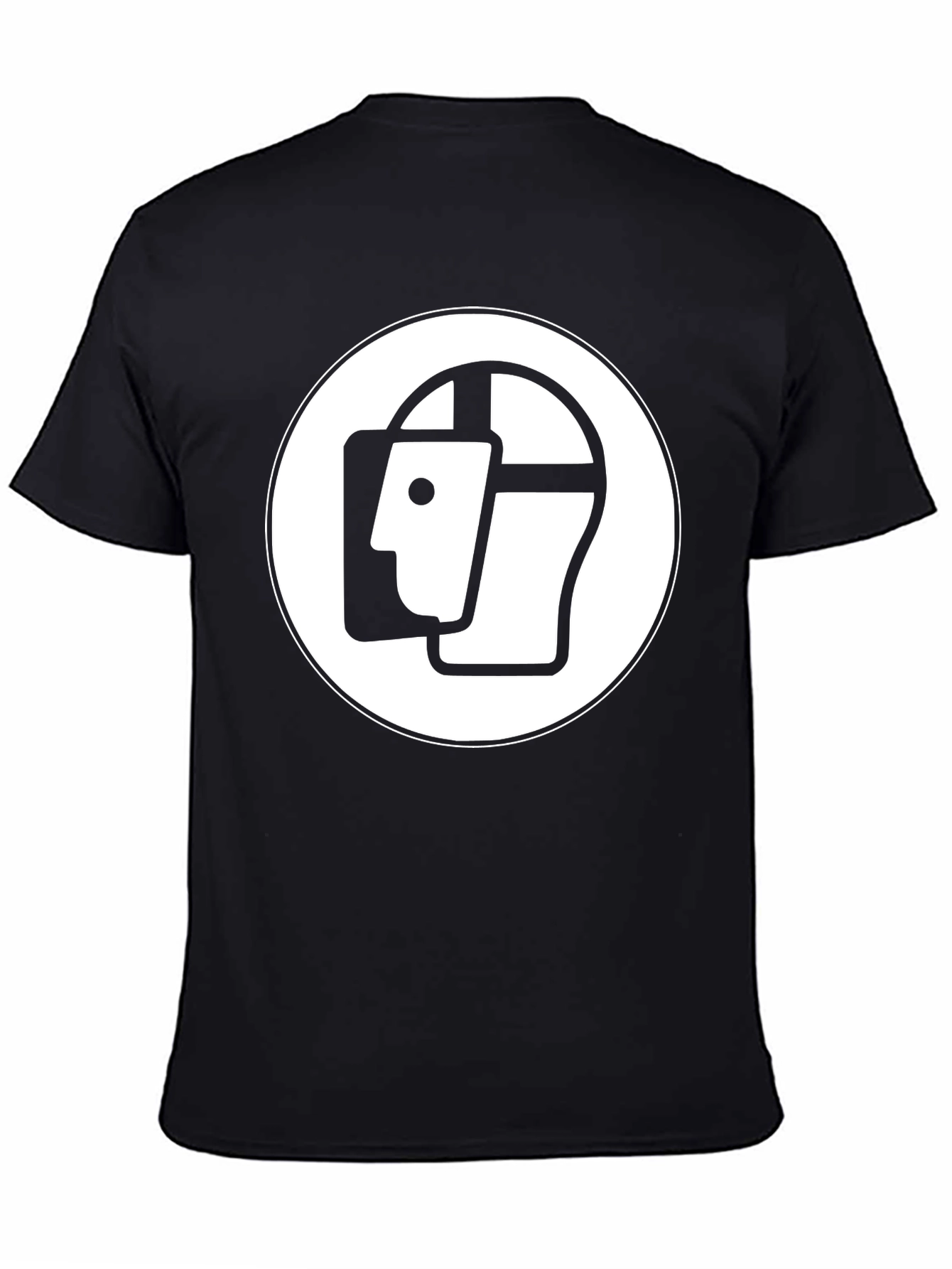 Abstract Face Graphic Black T-Shirt