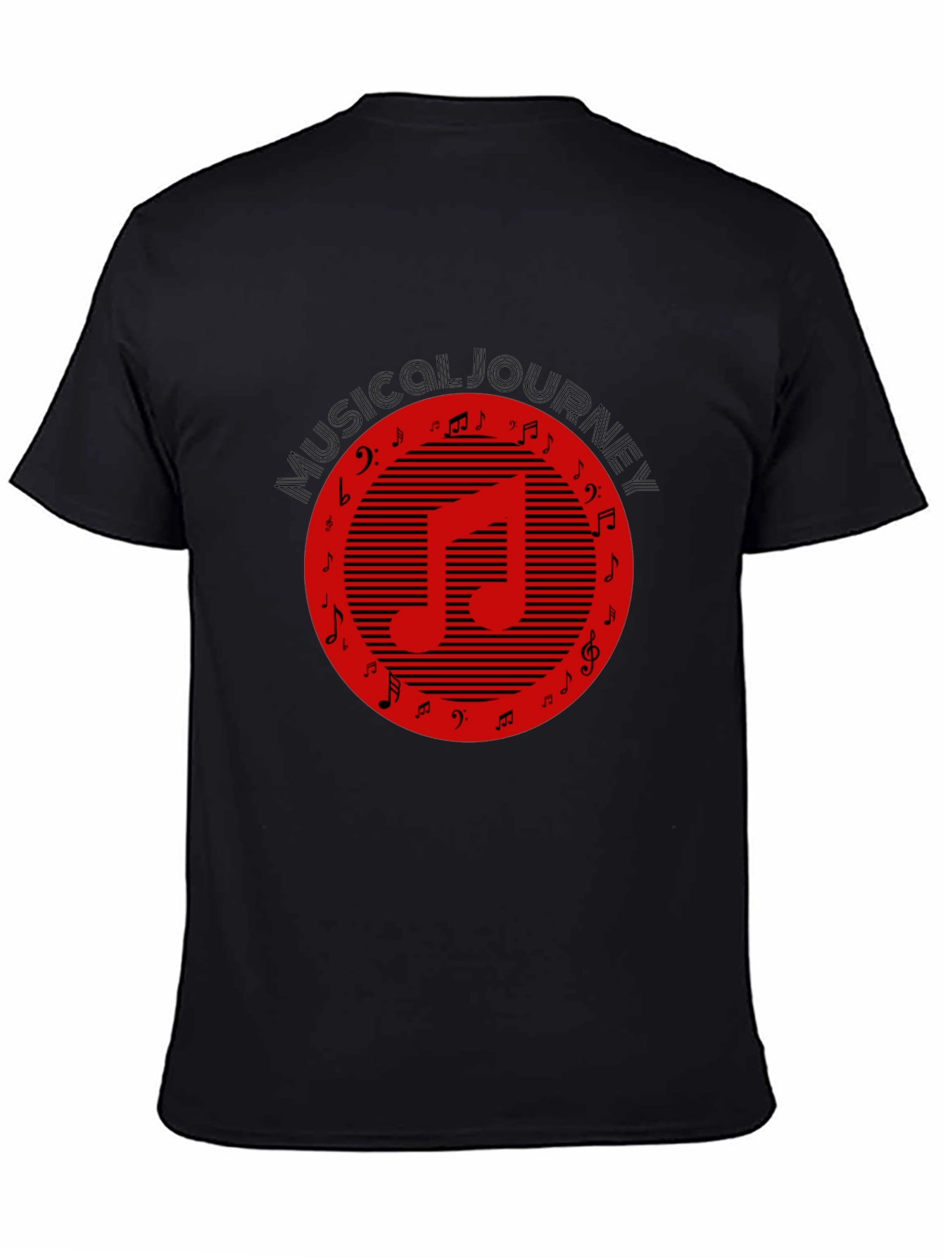 Musical Journey Graphic Tee - Black Cotton T-Shirt