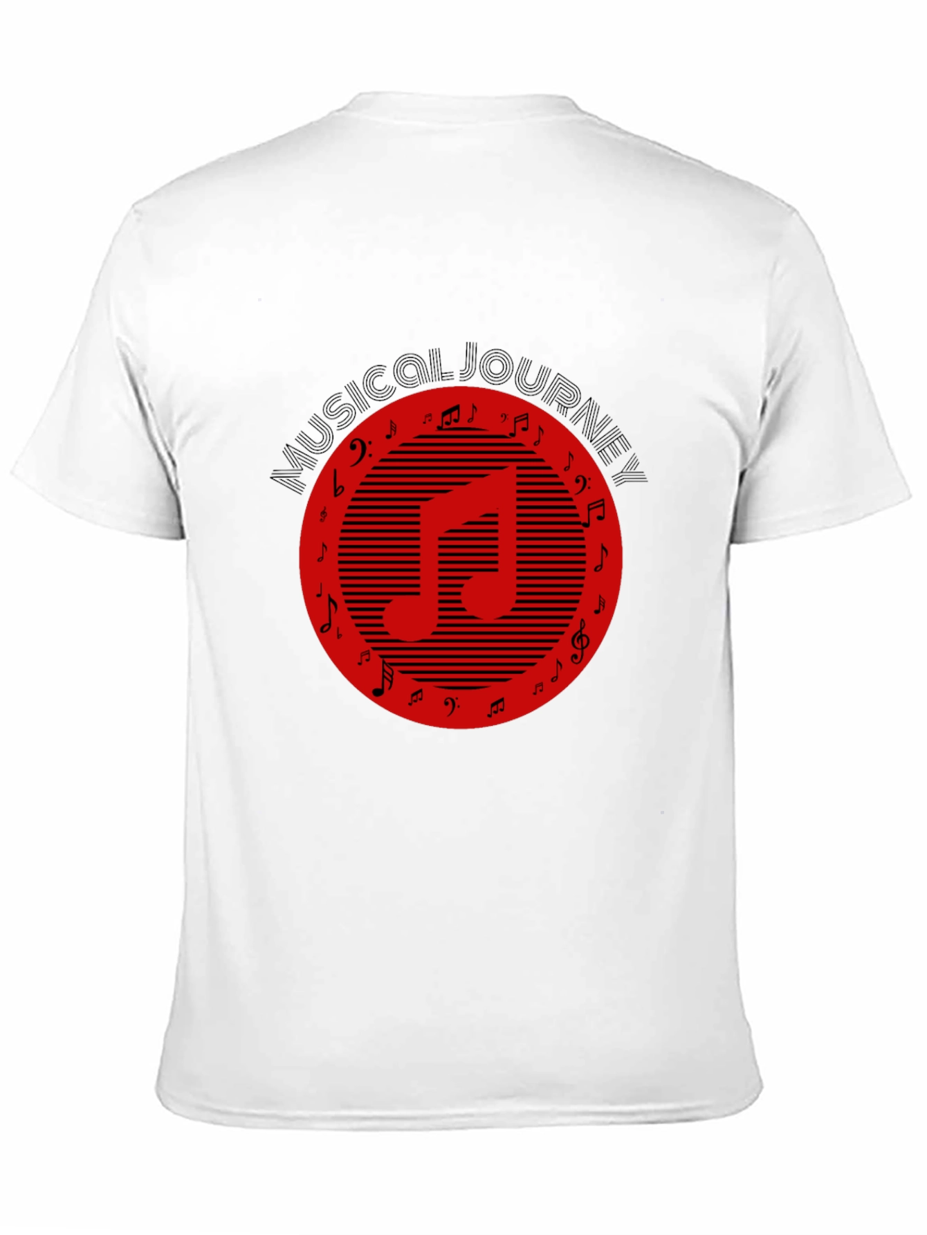 Musical Journey Graphic Tee - Black Cotton T-Shirt