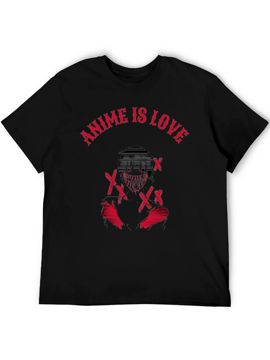 Anime is Love Graphic Tee - Black