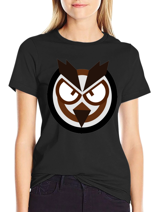 Owl Graphic Print T-Shirt - Black