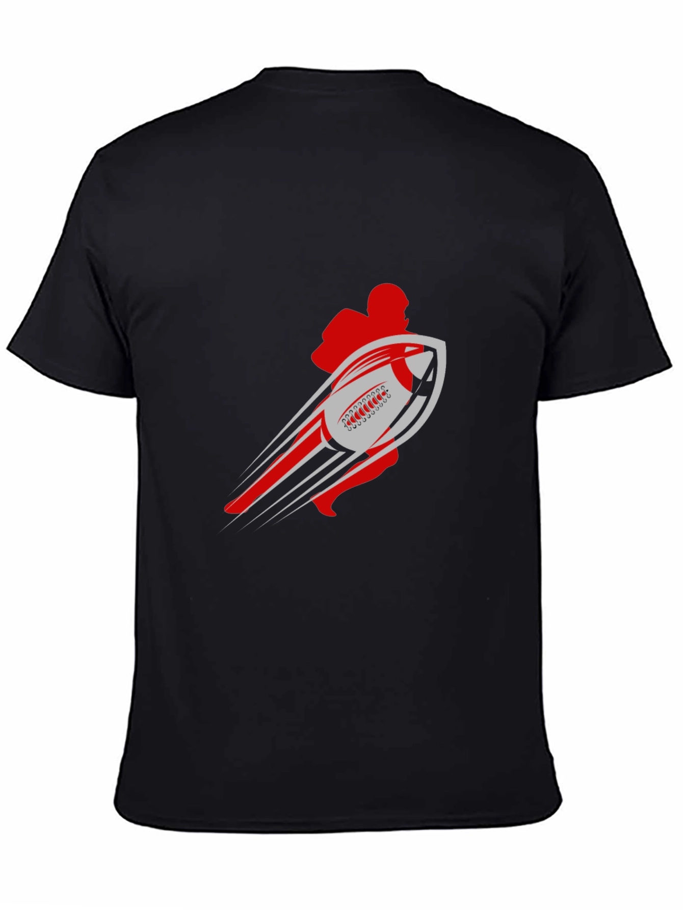 Football Player Graphic T-Shirt - Black