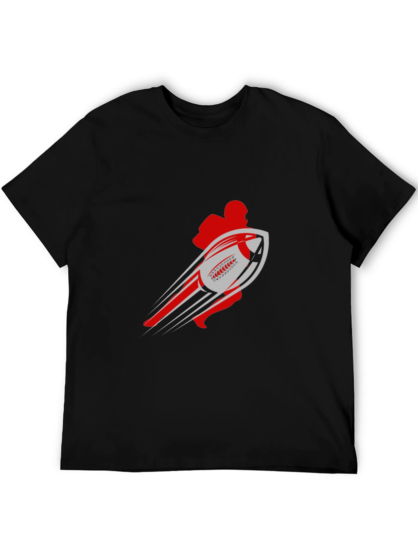 Football Player Graphic T-Shirt - Black