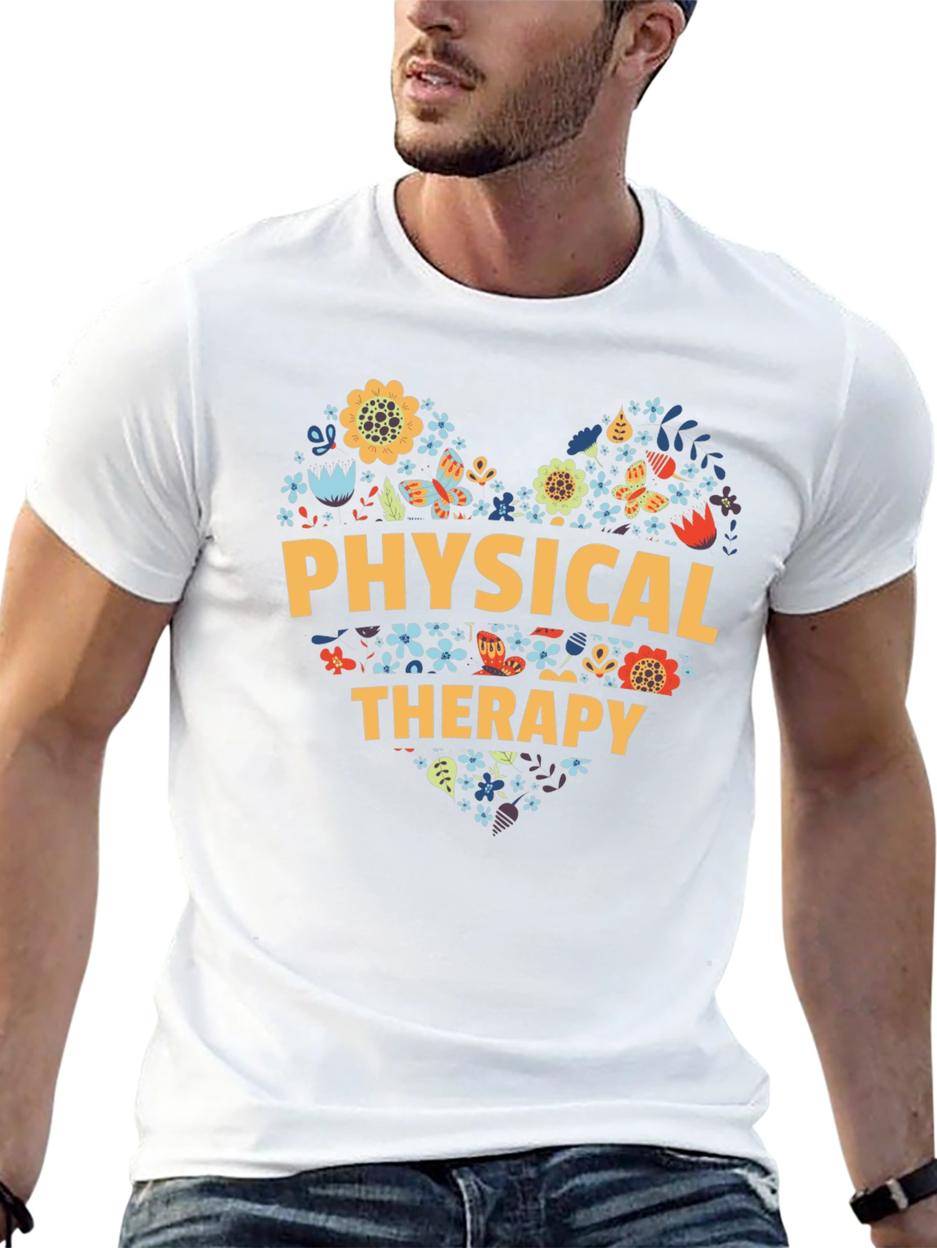 Physical Therapy Heart Floral T-Shirt