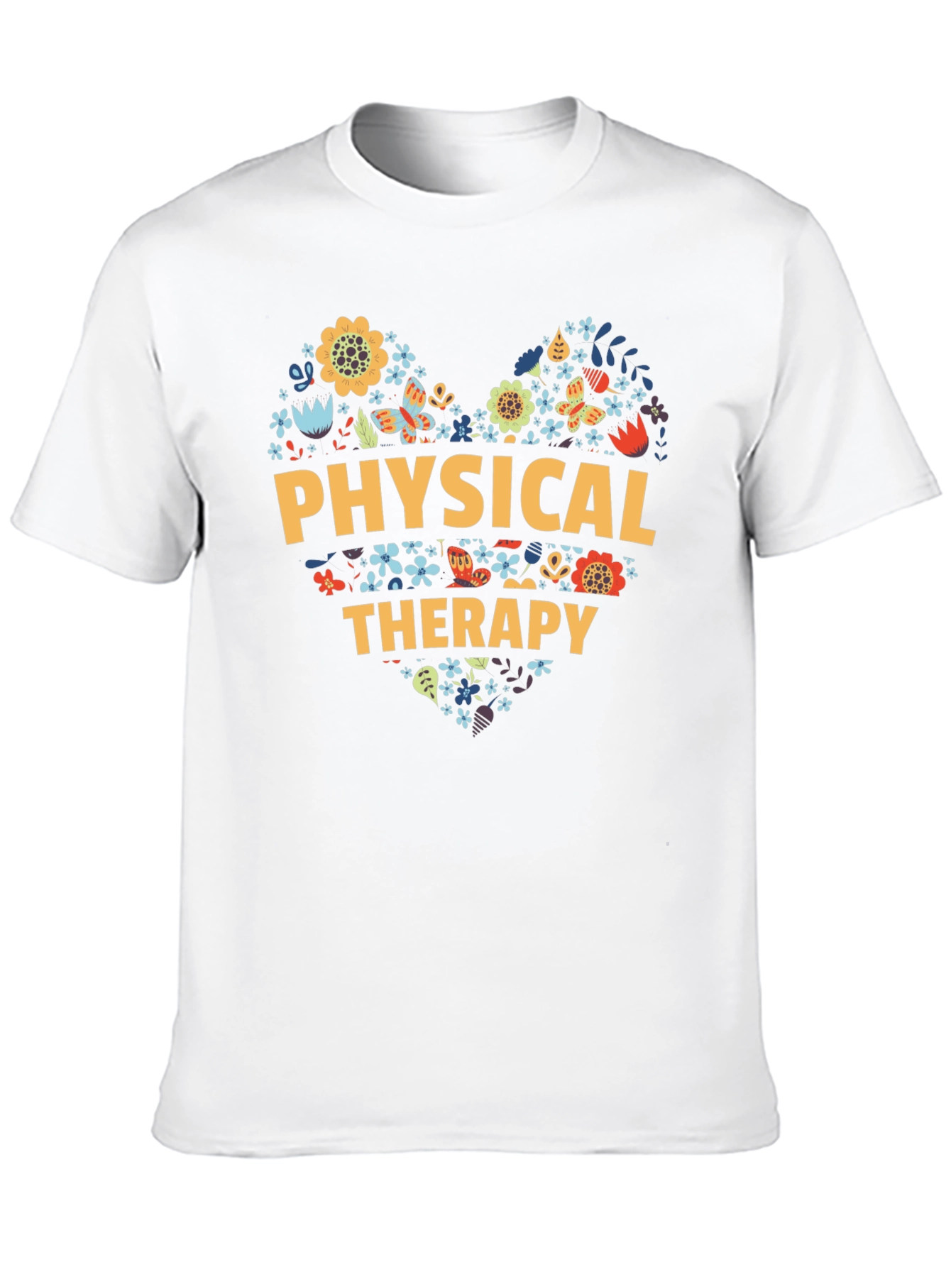Physical Therapy Heart Floral T-Shirt
