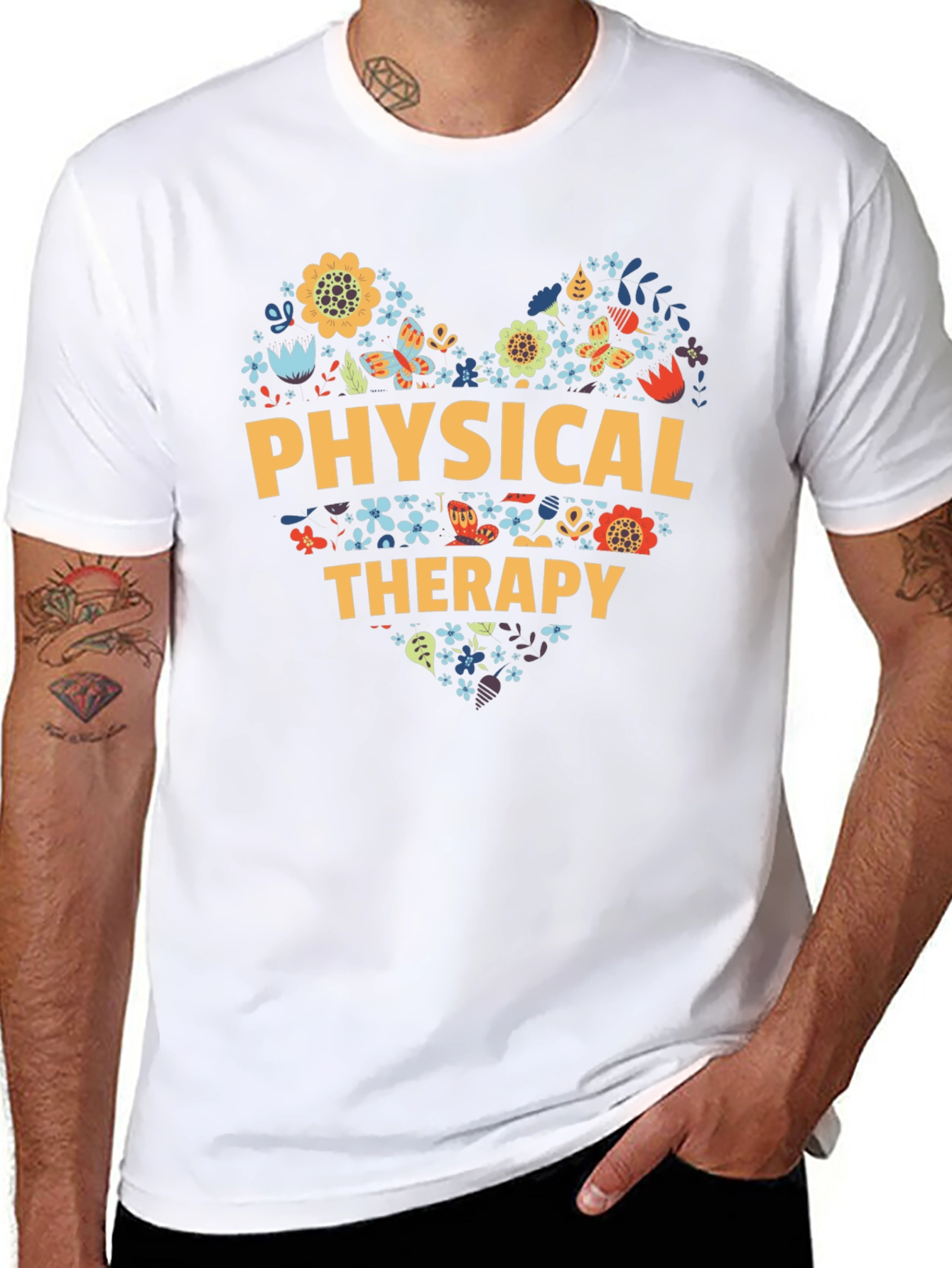 Physical Therapy Heart Floral T-Shirt
