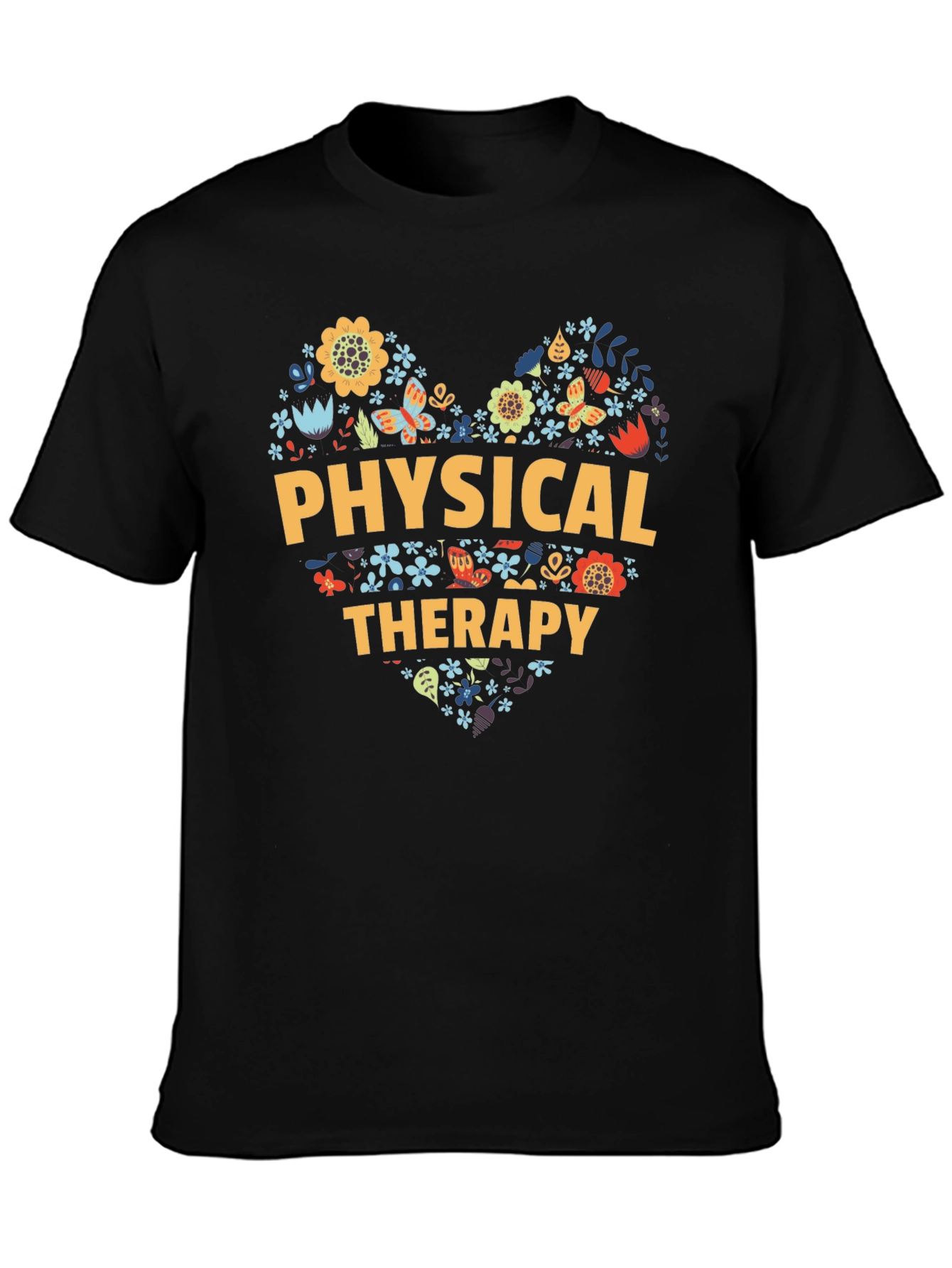 Physical Therapy Heart Floral T-Shirt