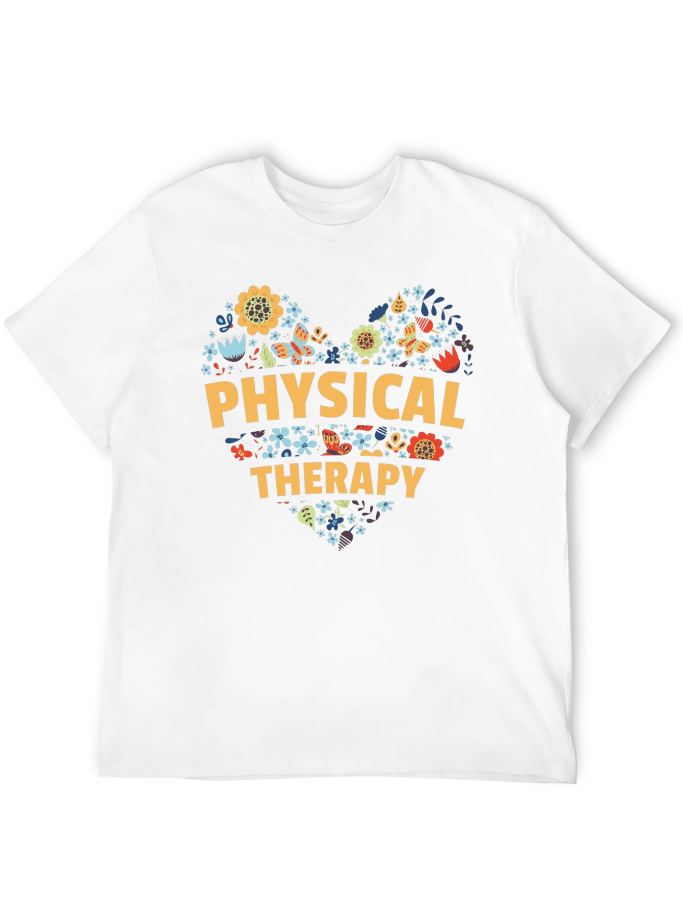 Physical Therapy Heart Floral T-Shirt