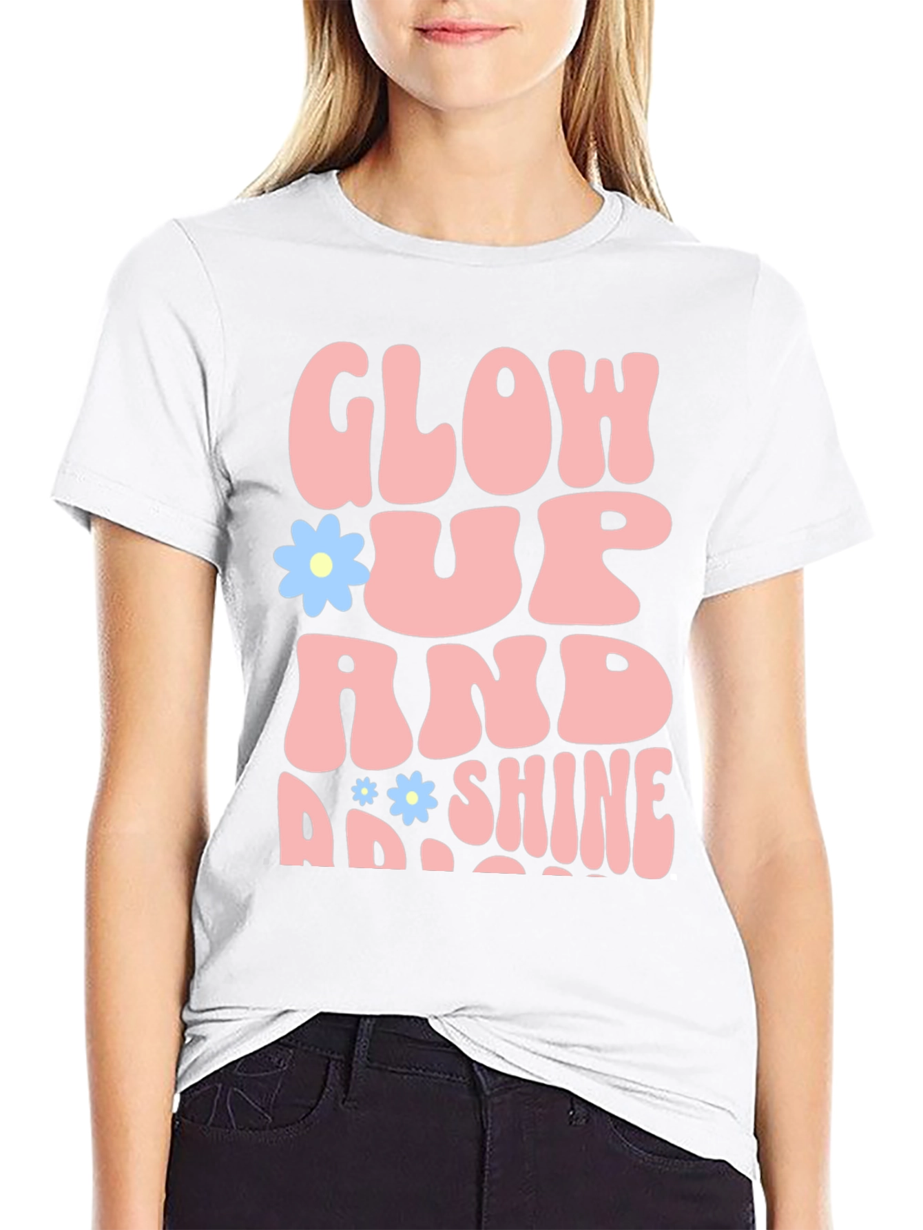 Glow Up and Shine T-Shirt - Trendy Graphic Tee