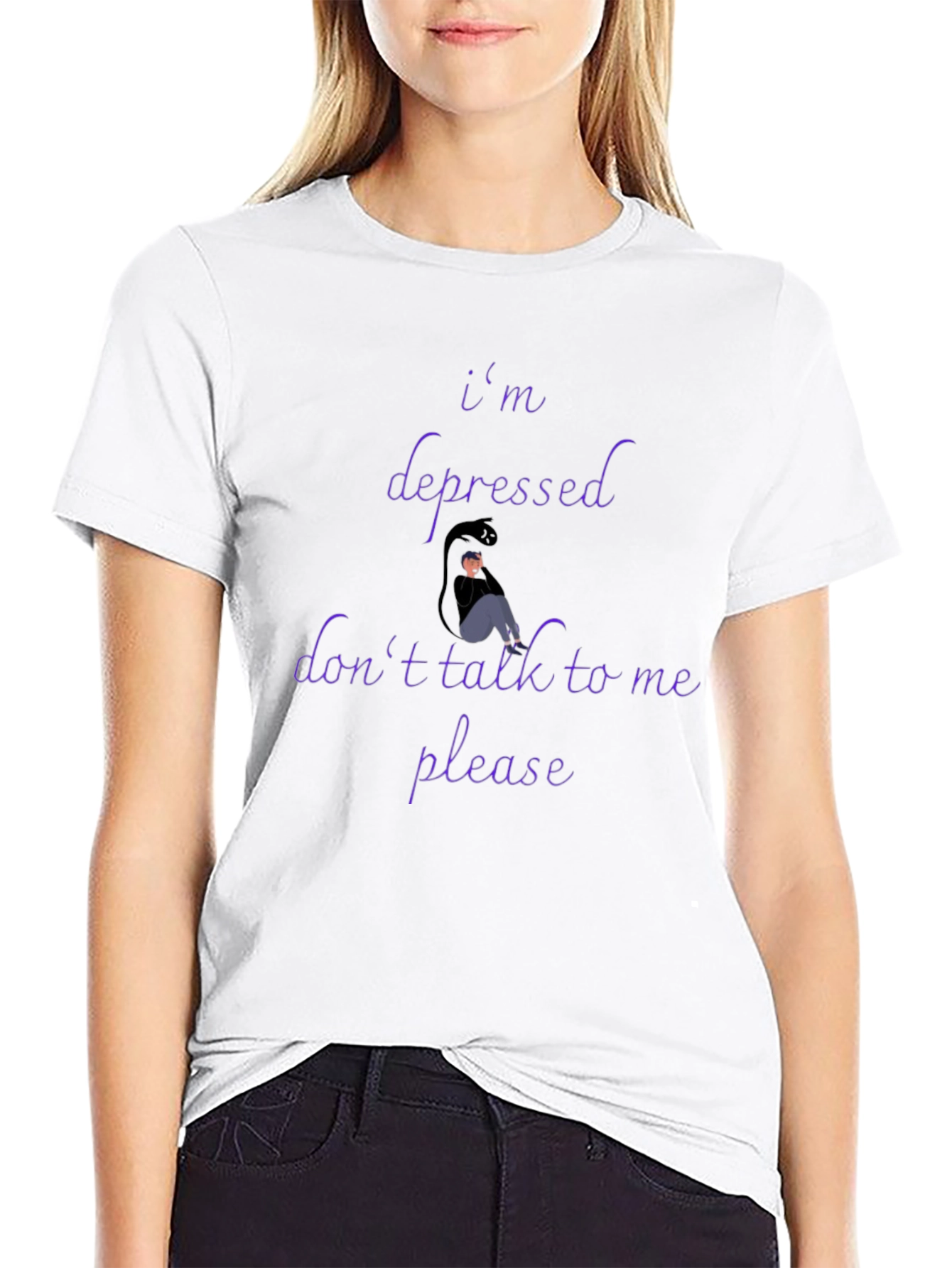 Im Depressed Graphic Tee - Unisex Black T-Shirt