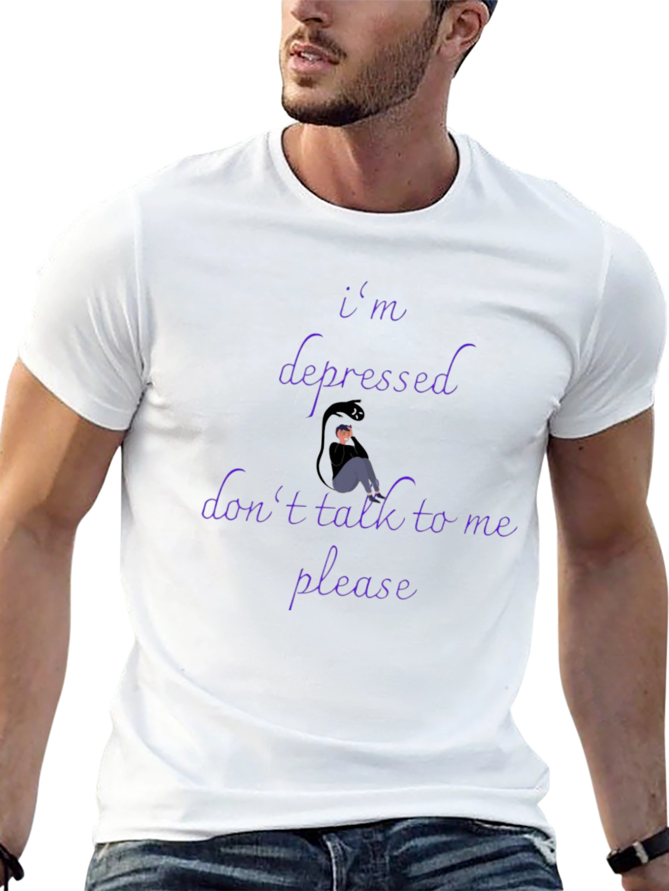 Im Depressed Graphic Tee - Unisex Black T-Shirt