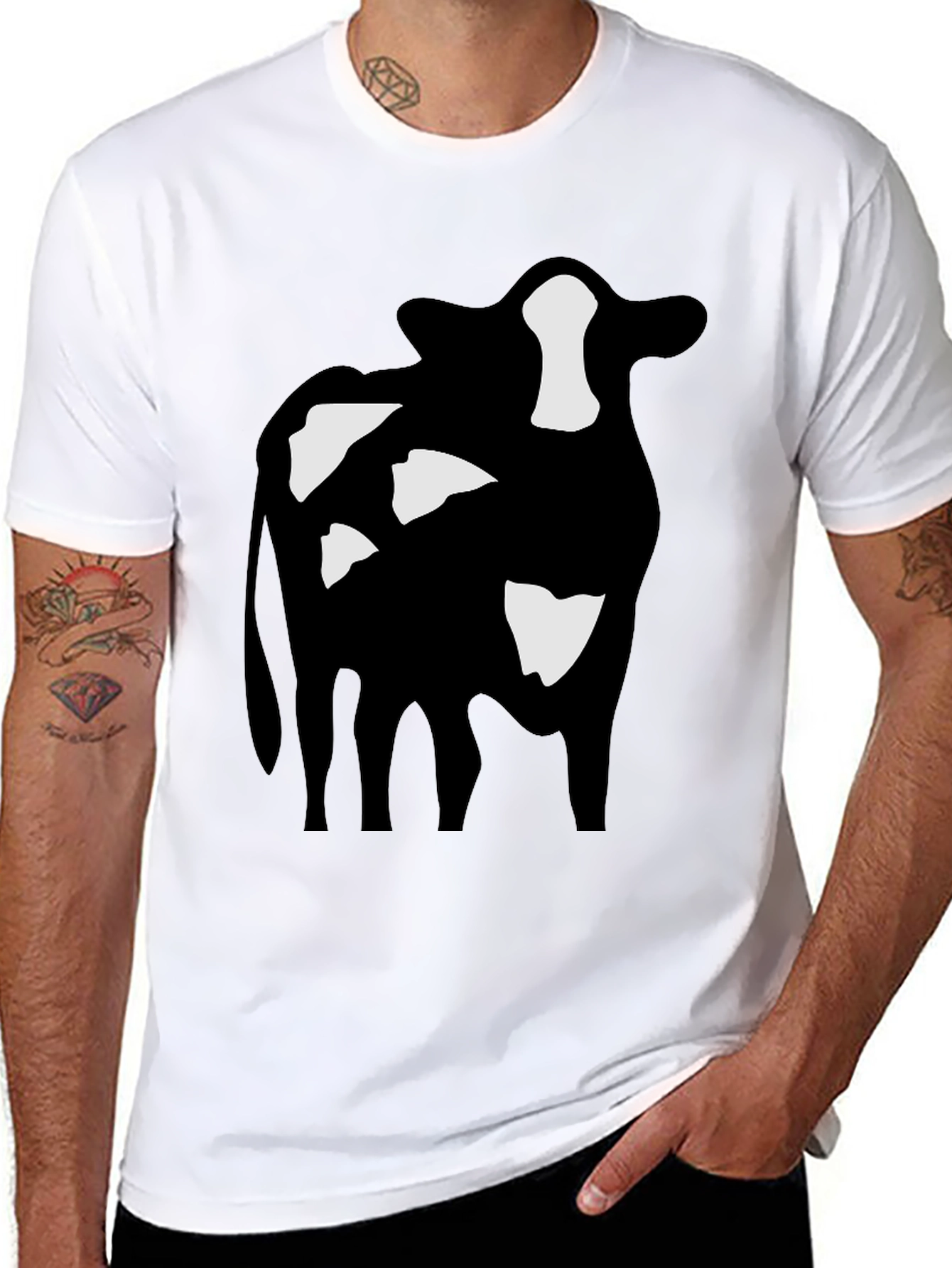 Cow Print Black T-Shirt