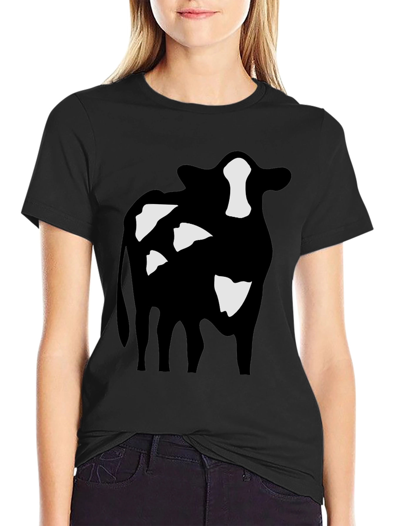 Cow Print Black T-Shirt