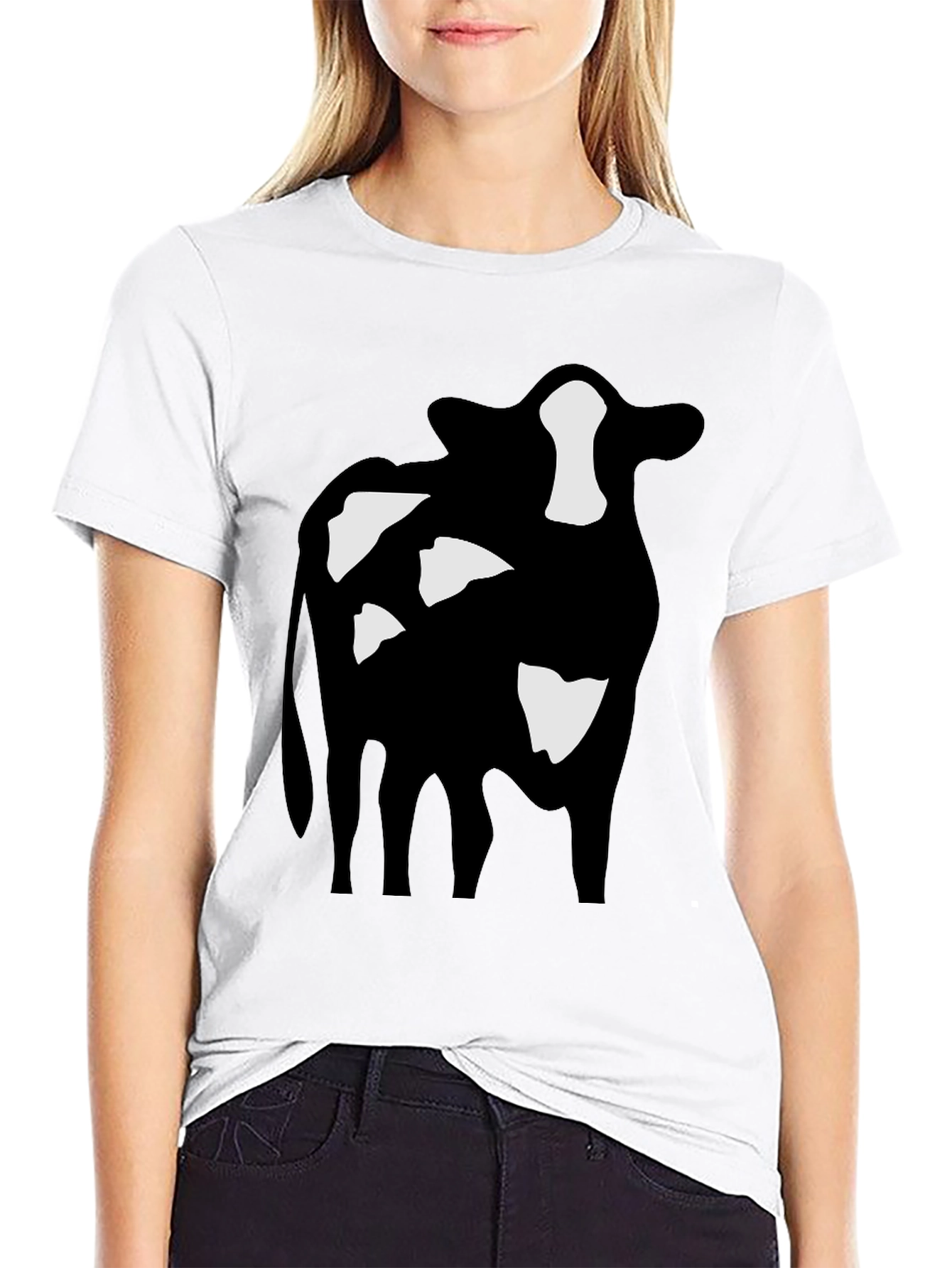 Cow Print Black T-Shirt