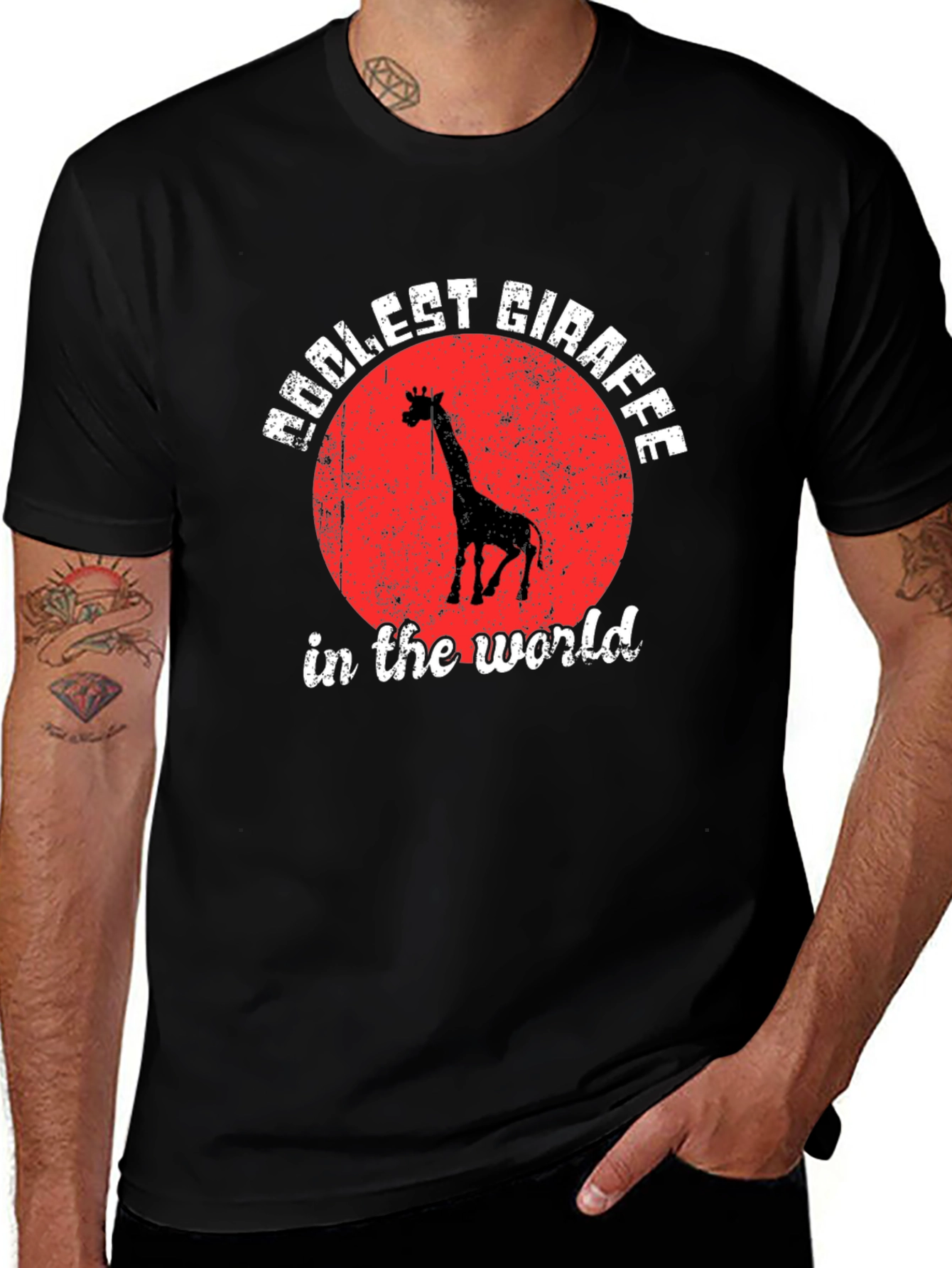 Coolest Giraffe in the World Black T-Shirt