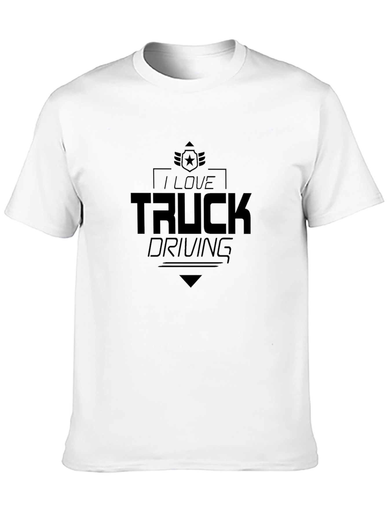 I Love Truck Driving Graphic Tee - Black