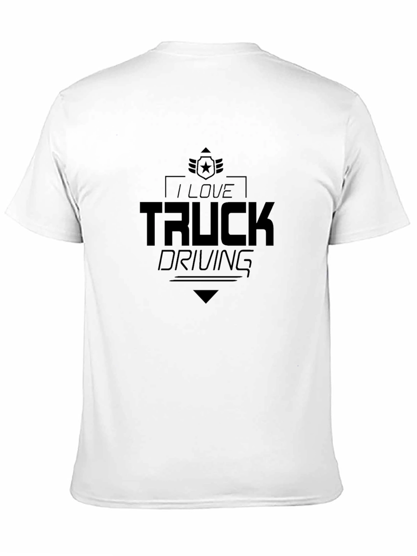 I Love Truck Driving Graphic Tee - Black