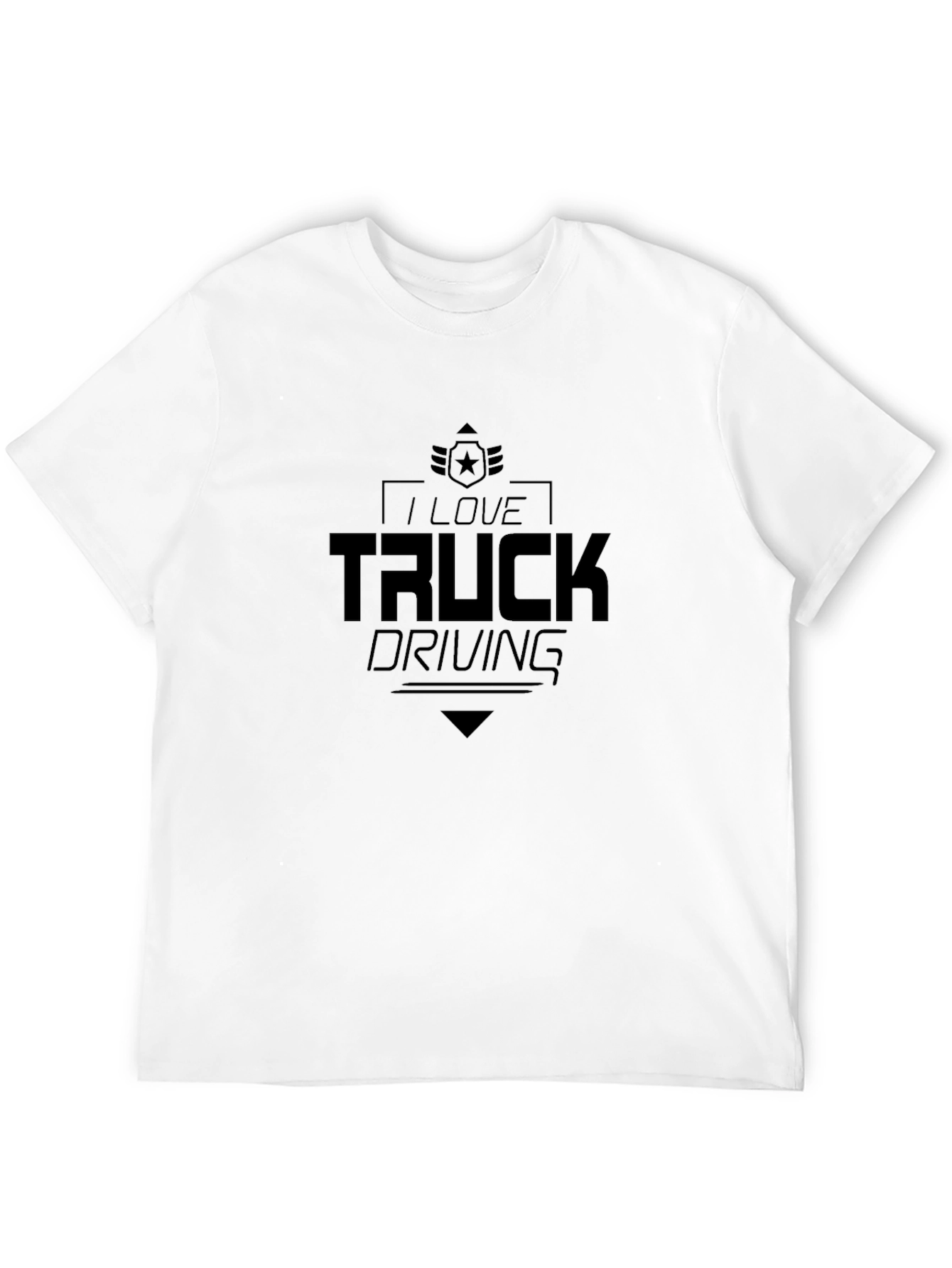 I Love Truck Driving Graphic Tee - Black