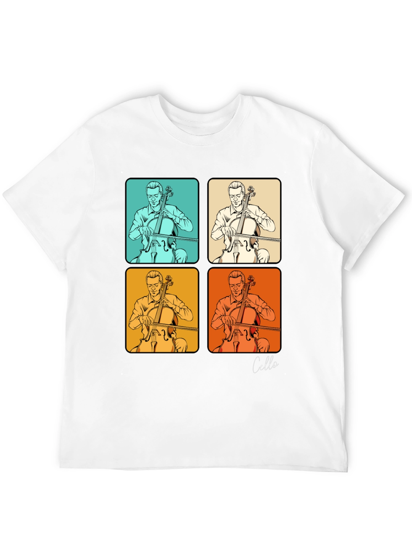 Cello Player T-Shirt - Retro Pop Art Design