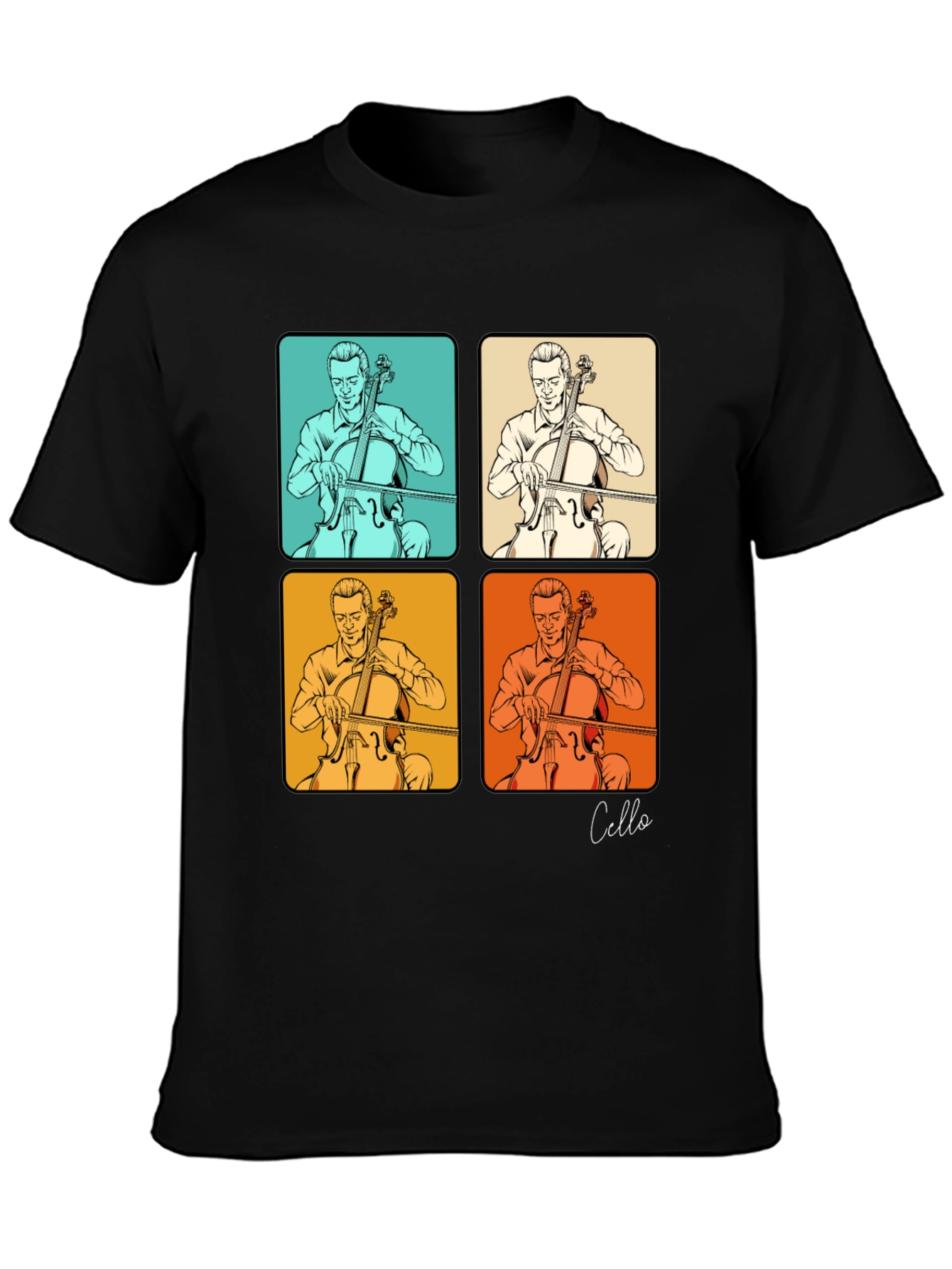 Cello Player T-Shirt - Retro Pop Art Design