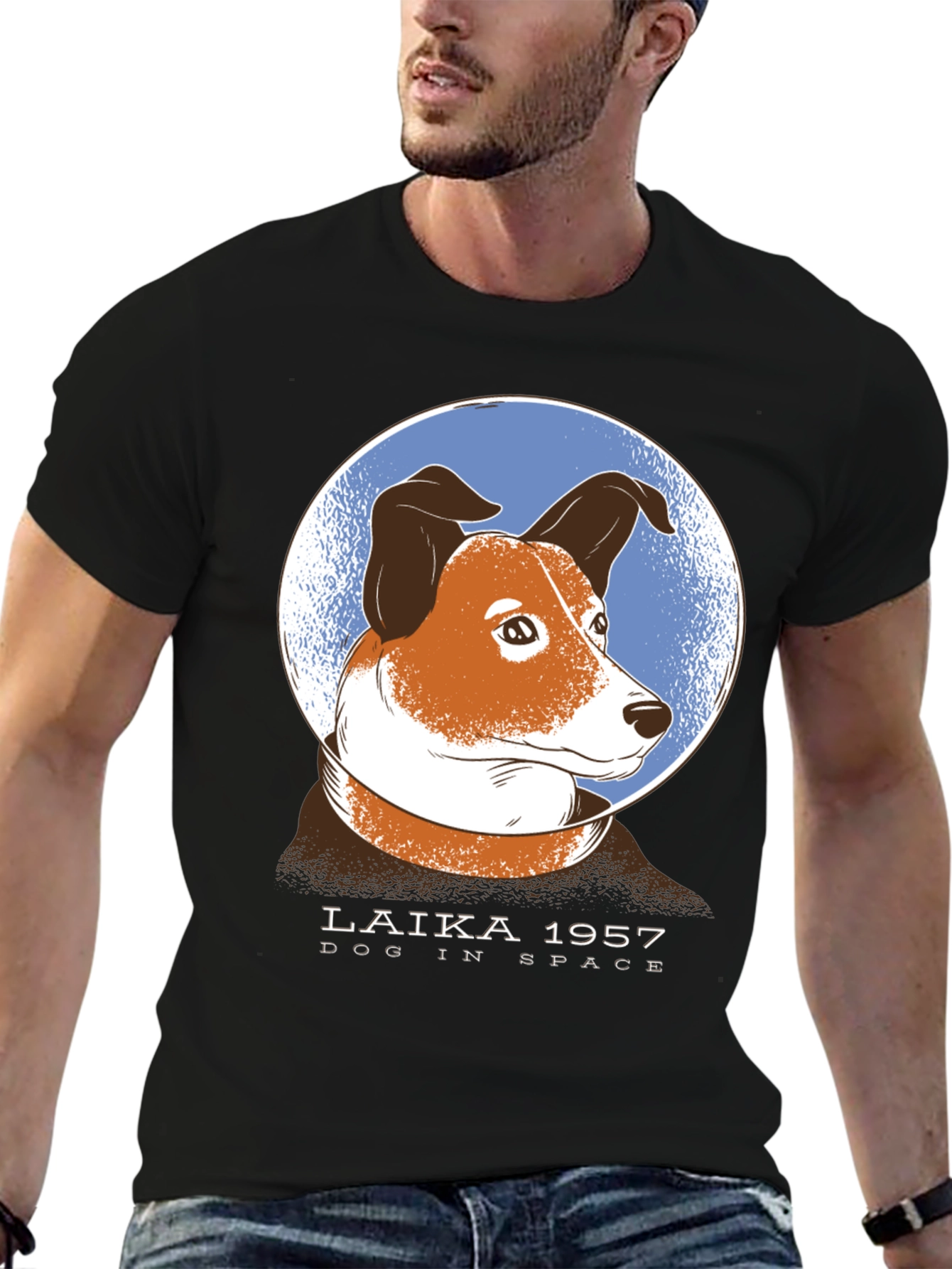 Laika Dog in Space Graphic T-Shirt