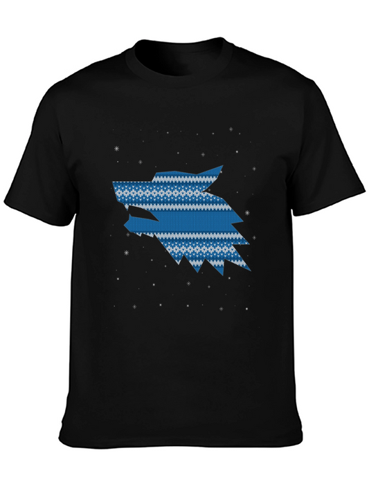 Wolf Knit Pattern T-Shirt - Winter Style Tee