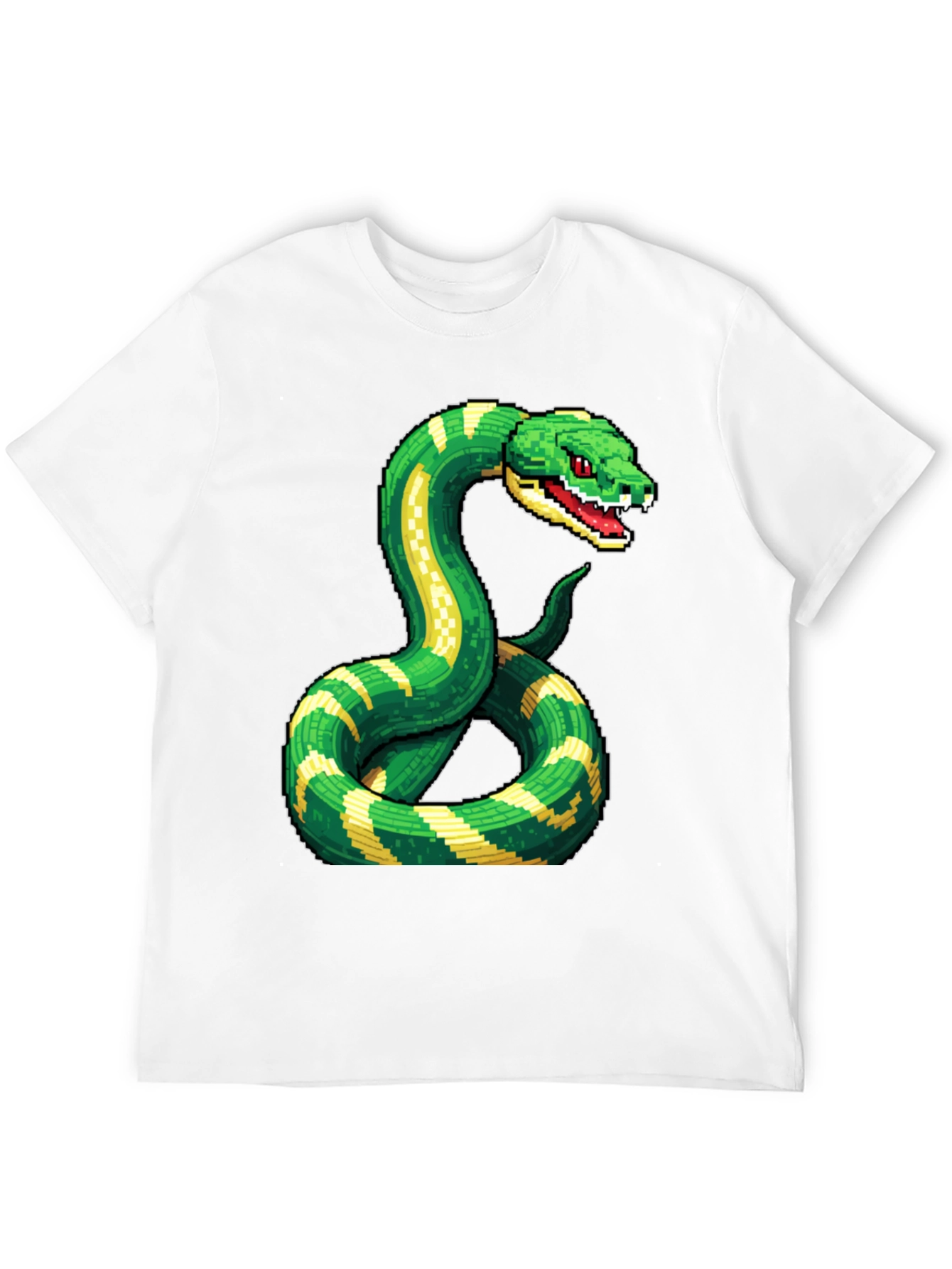 Pixelated Snake Graphic Tee - Gamer Style