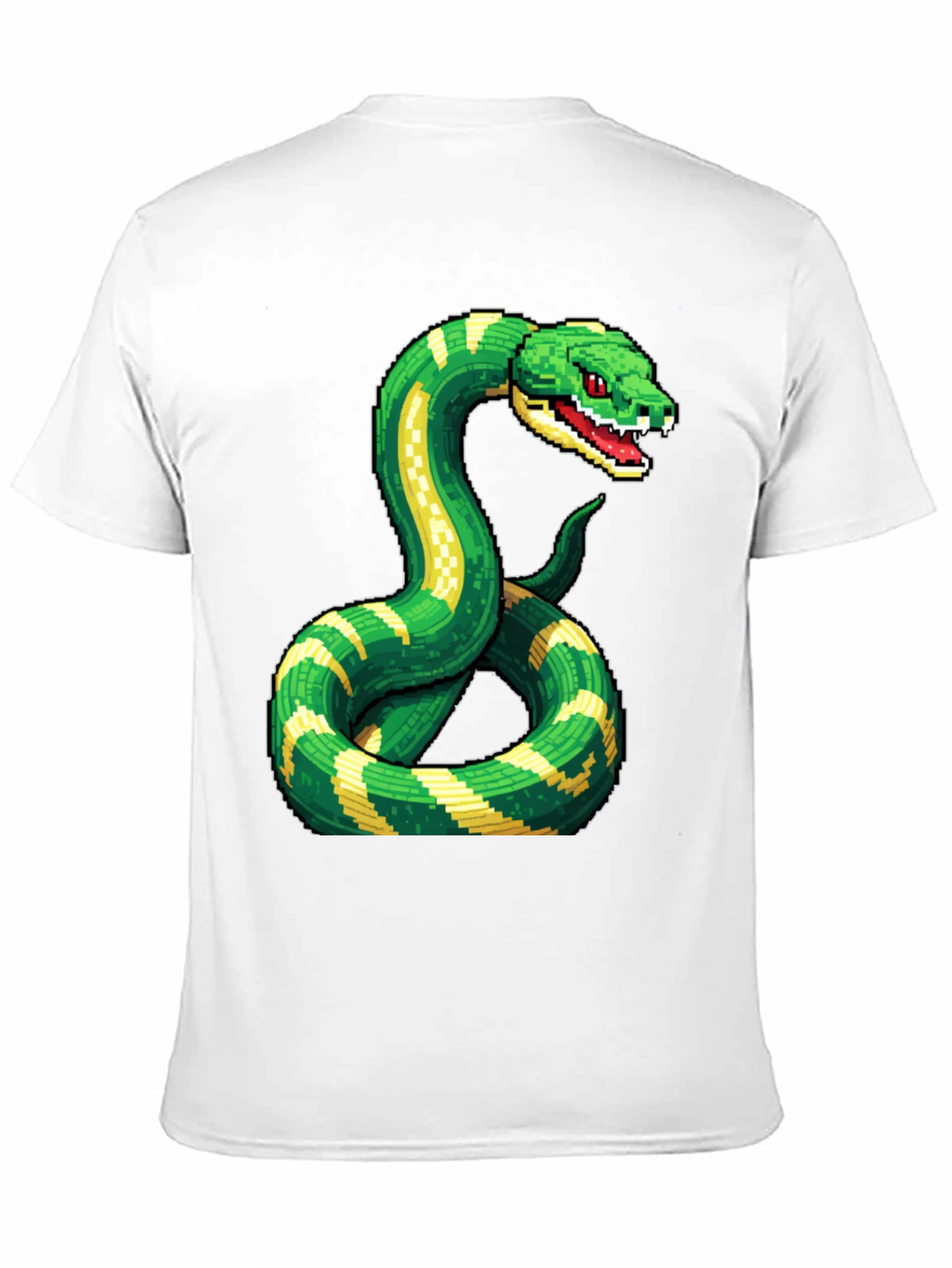 Pixelated Snake Graphic Tee - Gamer Style