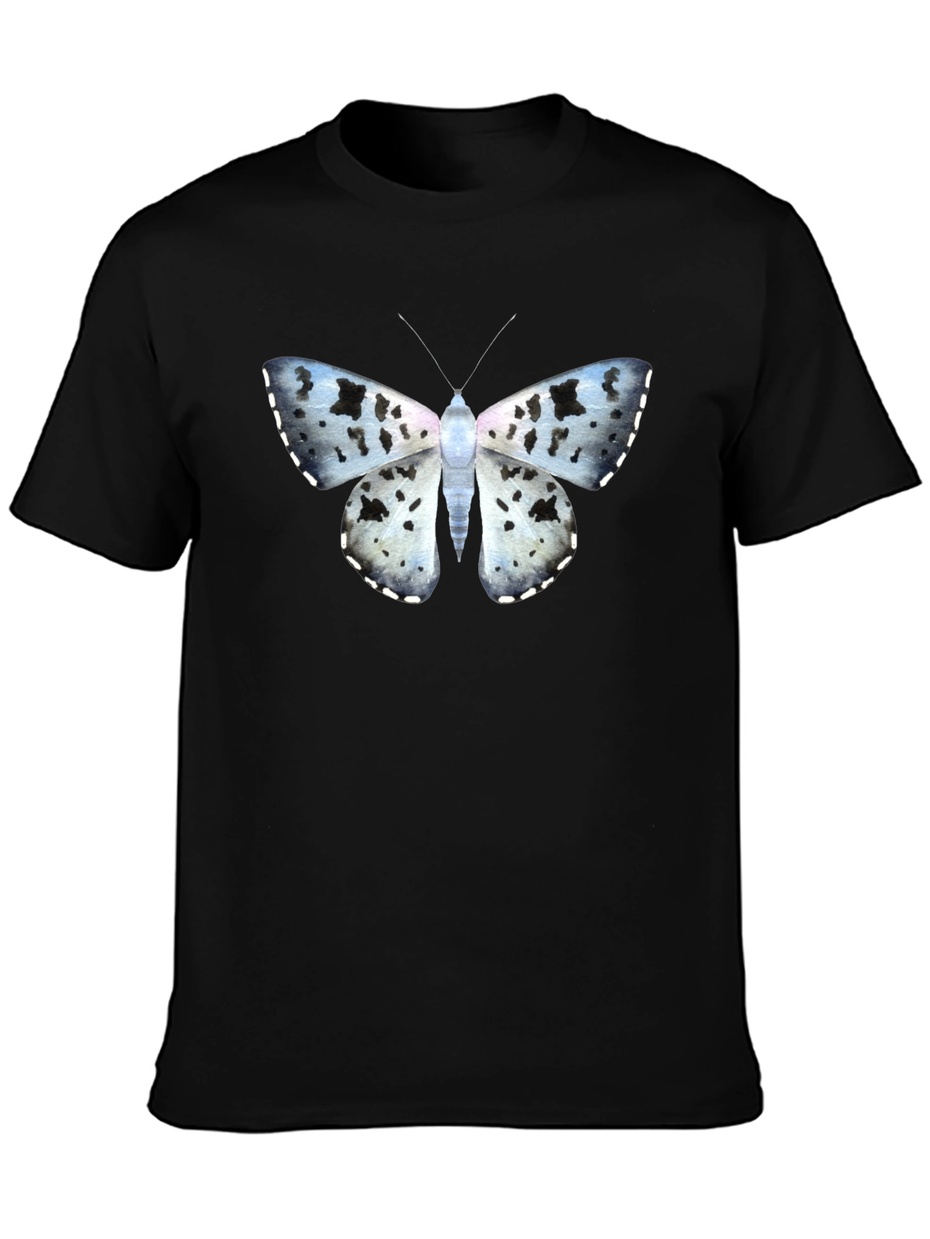 Butterfly Print Black T-Shirt