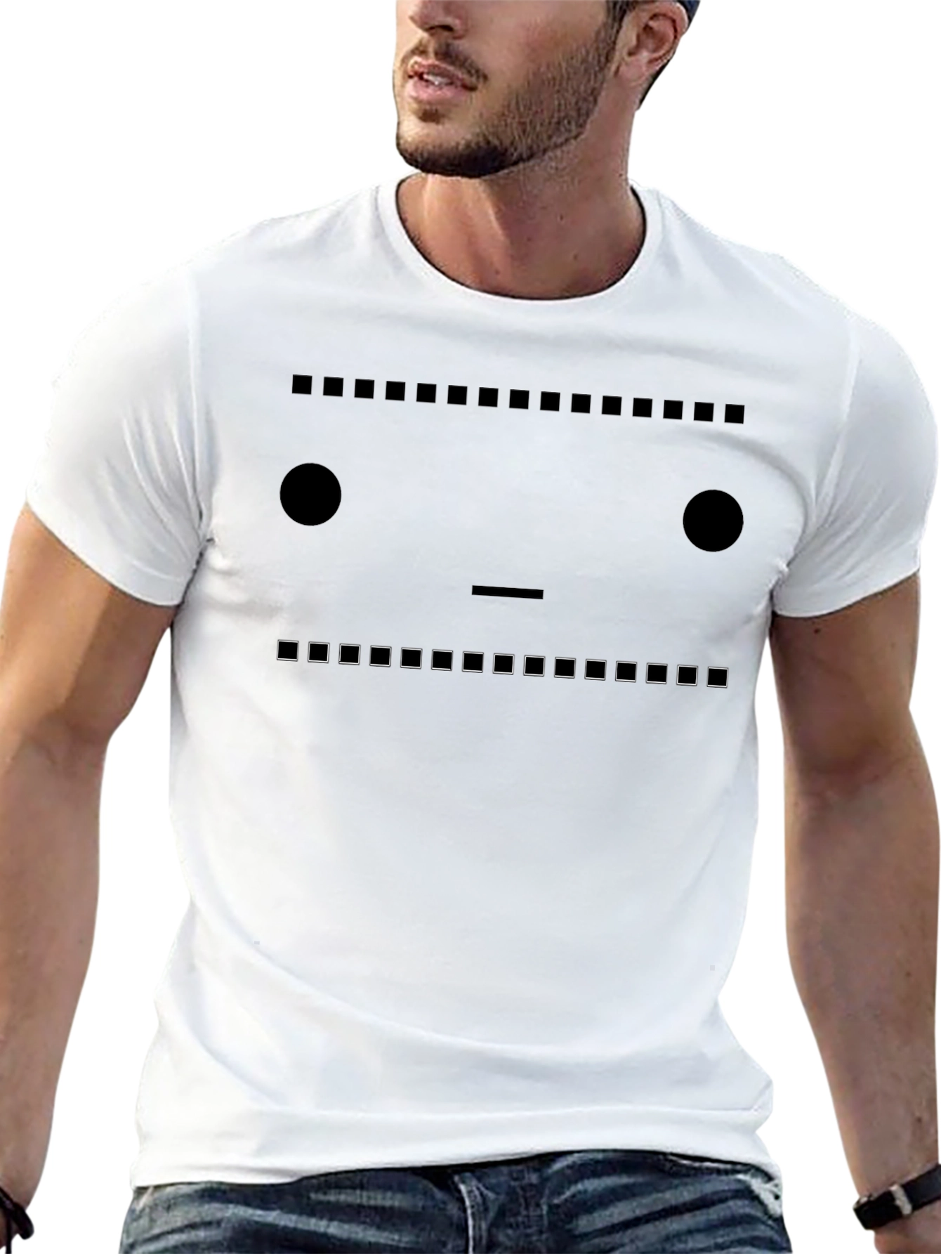 Pixel Face Graphic Tee - Unique Design