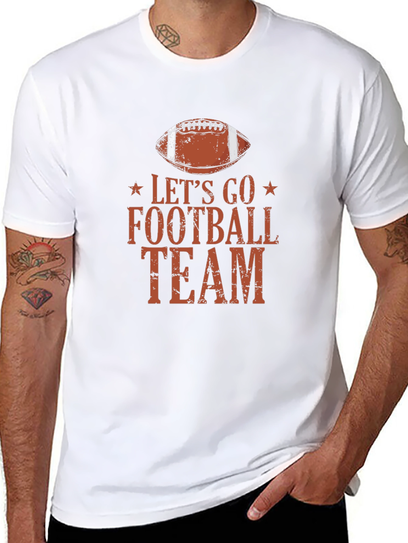 Lets Go Football Team Graphic T-Shirt