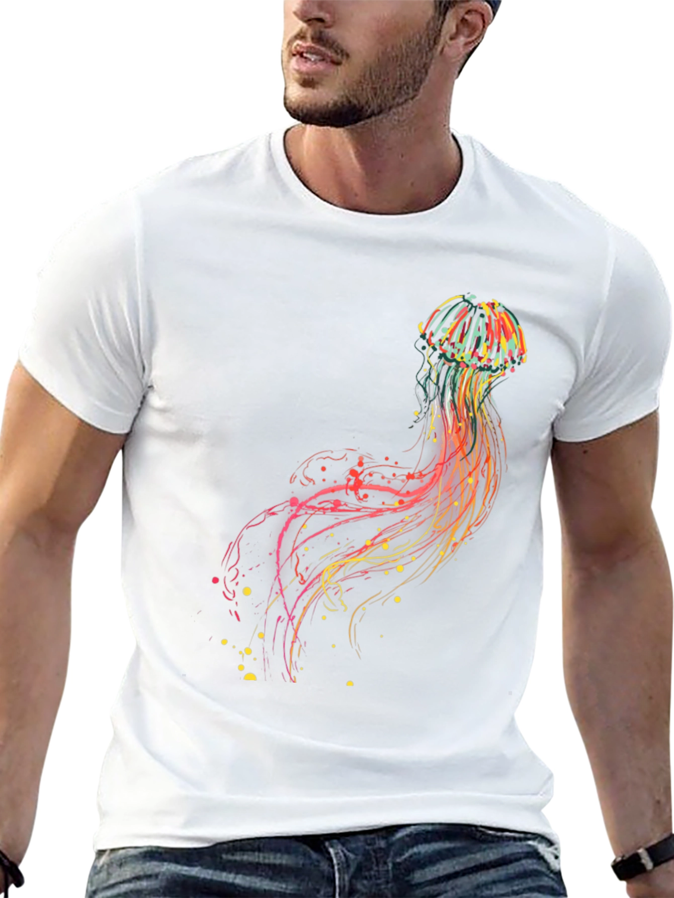 Jellyfish Graphic Tee - Vibrant Abstract Design