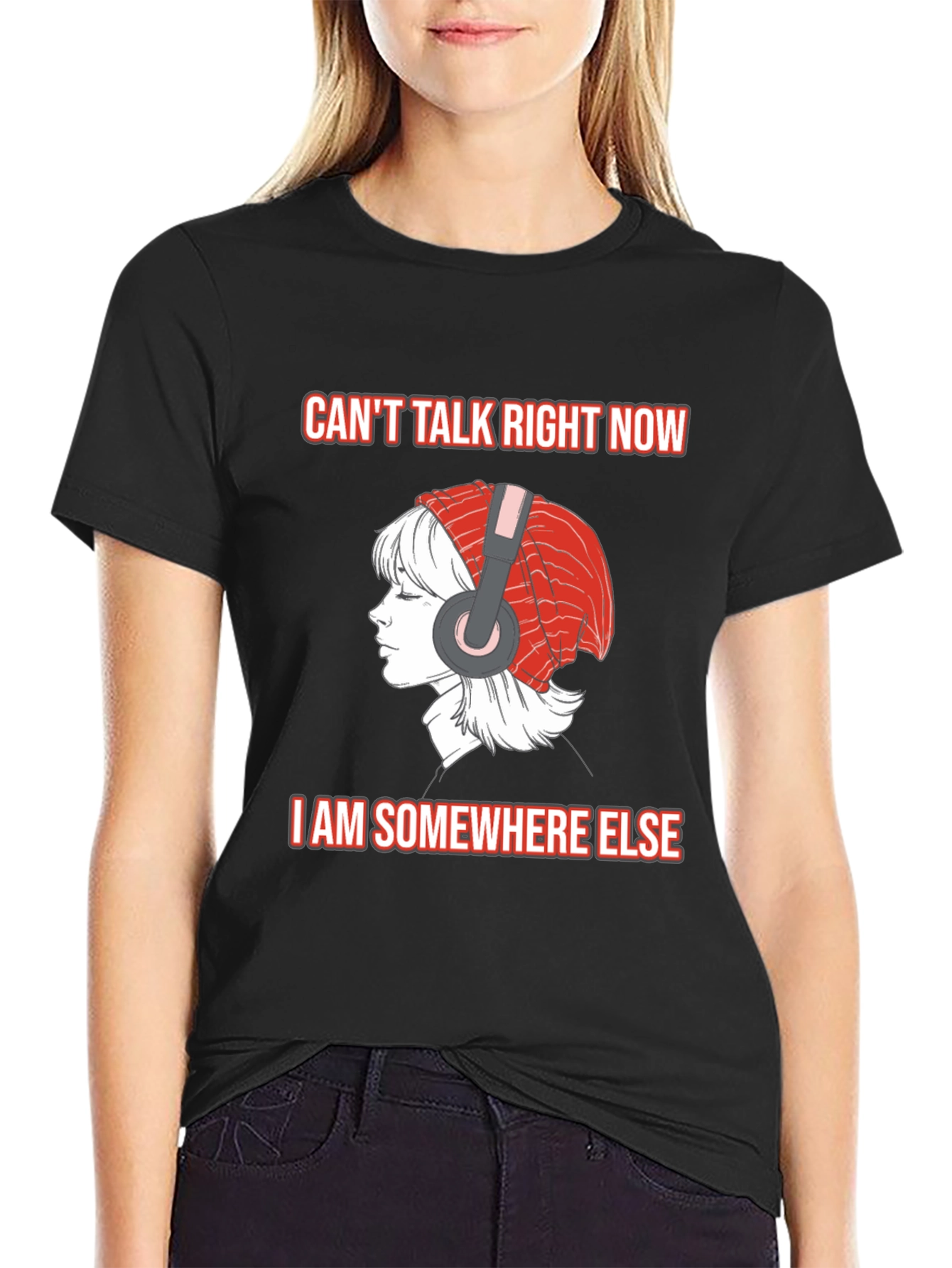 Cant Talk Right Now Black T-Shirt
