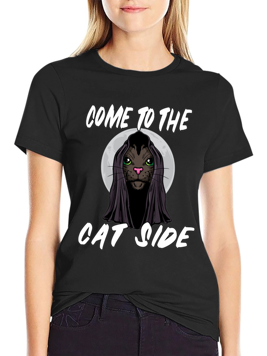 Come to the Cat Side Black T-Shirt