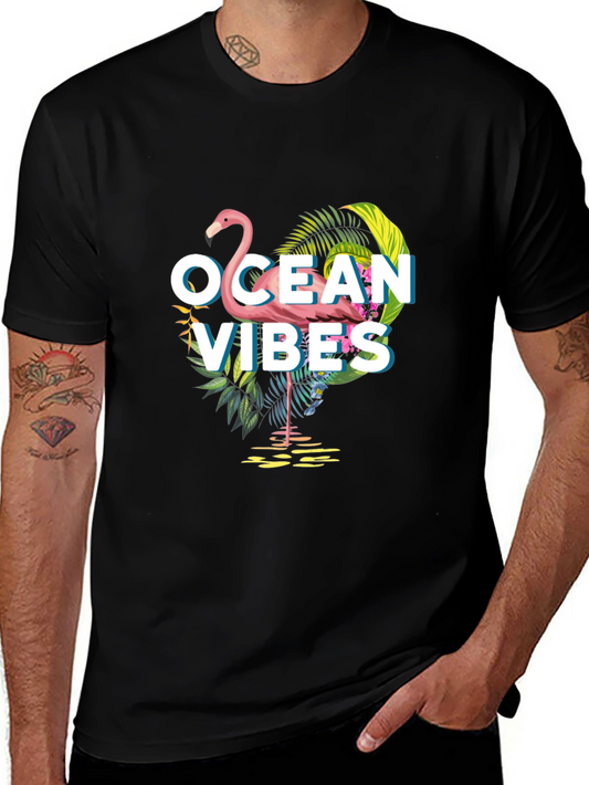 Ocean Vibes Flamingo Graphic Tee