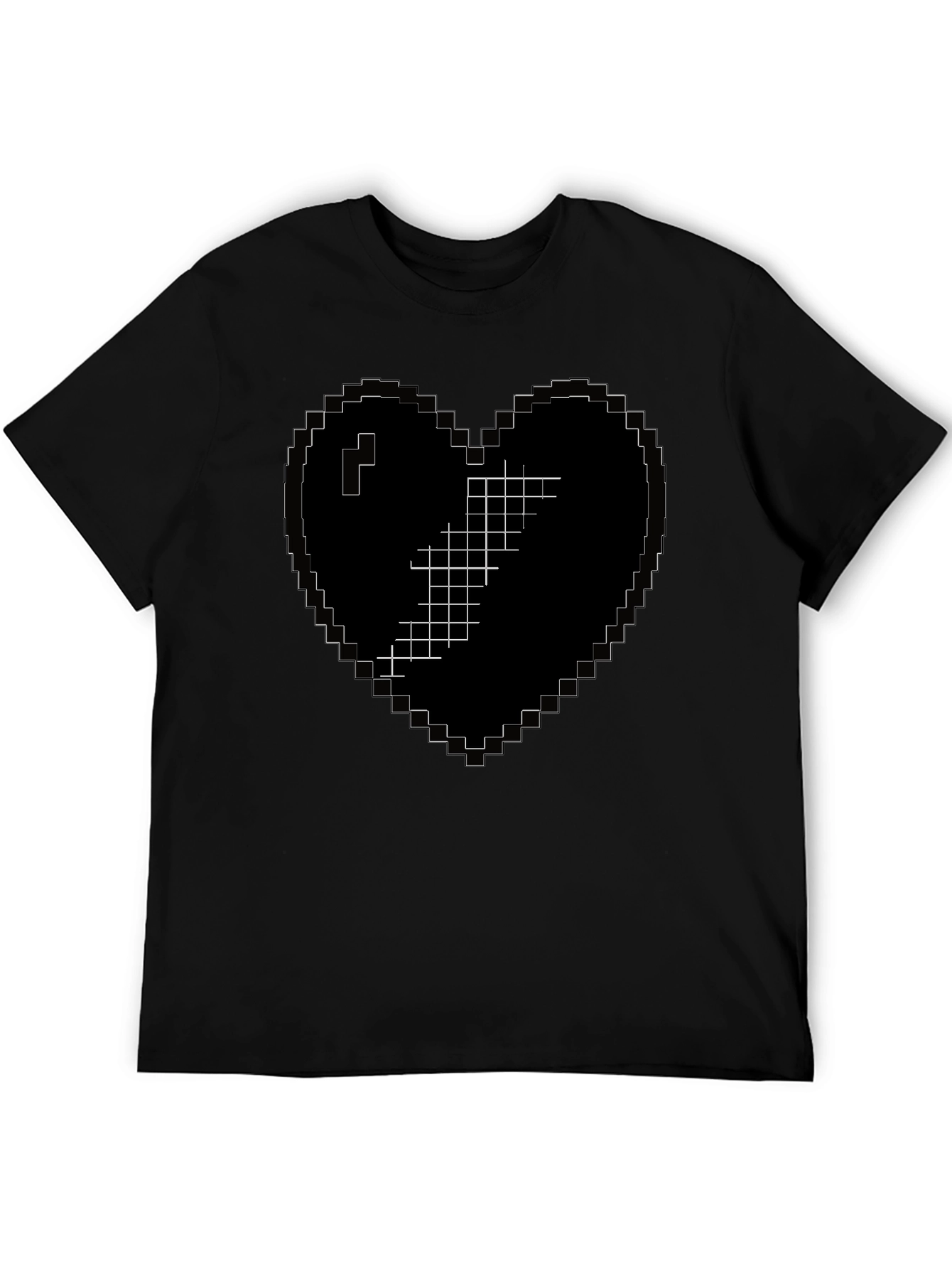 Pixelated Heart Broken Graphic T-Shirt