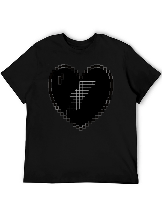Pixelated Heart Broken Graphic T-Shirt