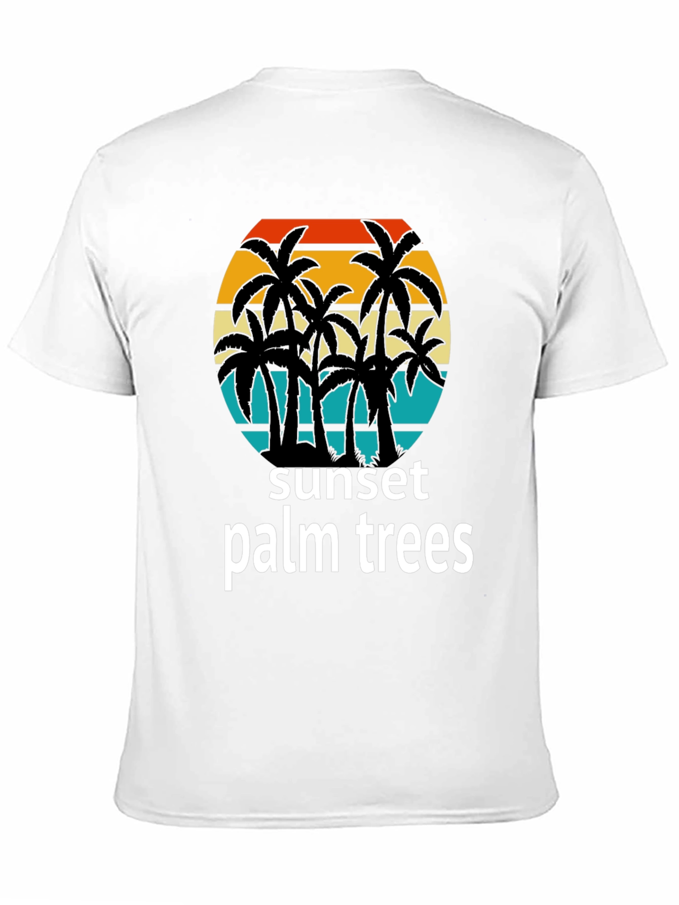 Sunset Palm Trees Graphic Tee - Tropical Vibes
