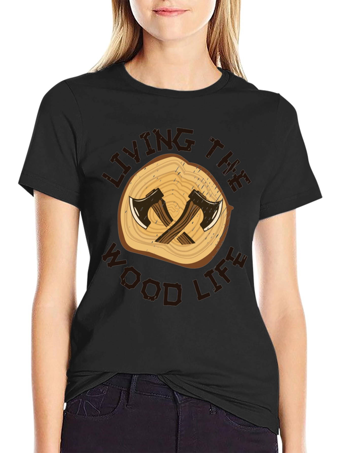 Living the Wood Life Graphic Tee - Lumberjack Style