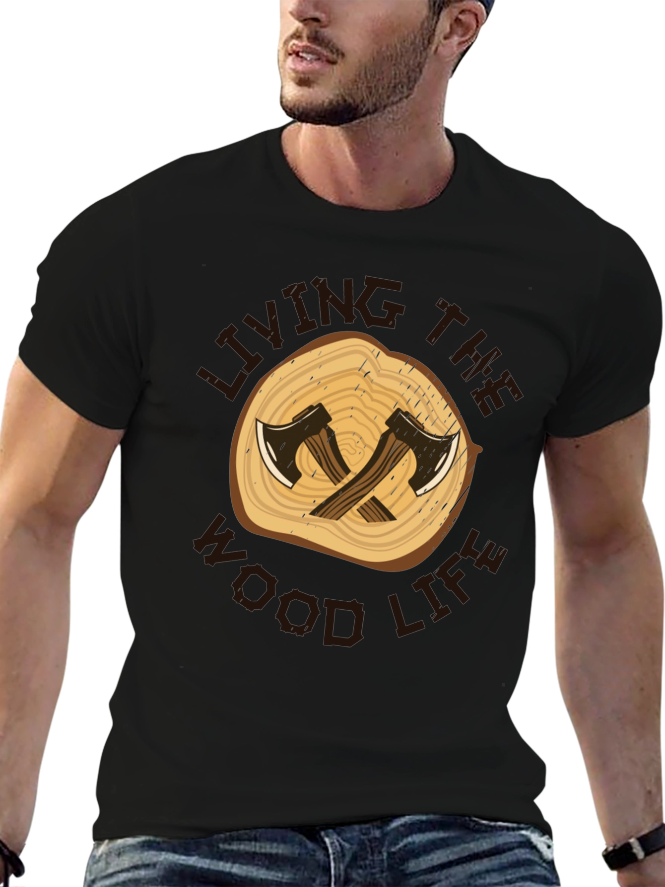 Living the Wood Life Graphic Tee - Lumberjack Style