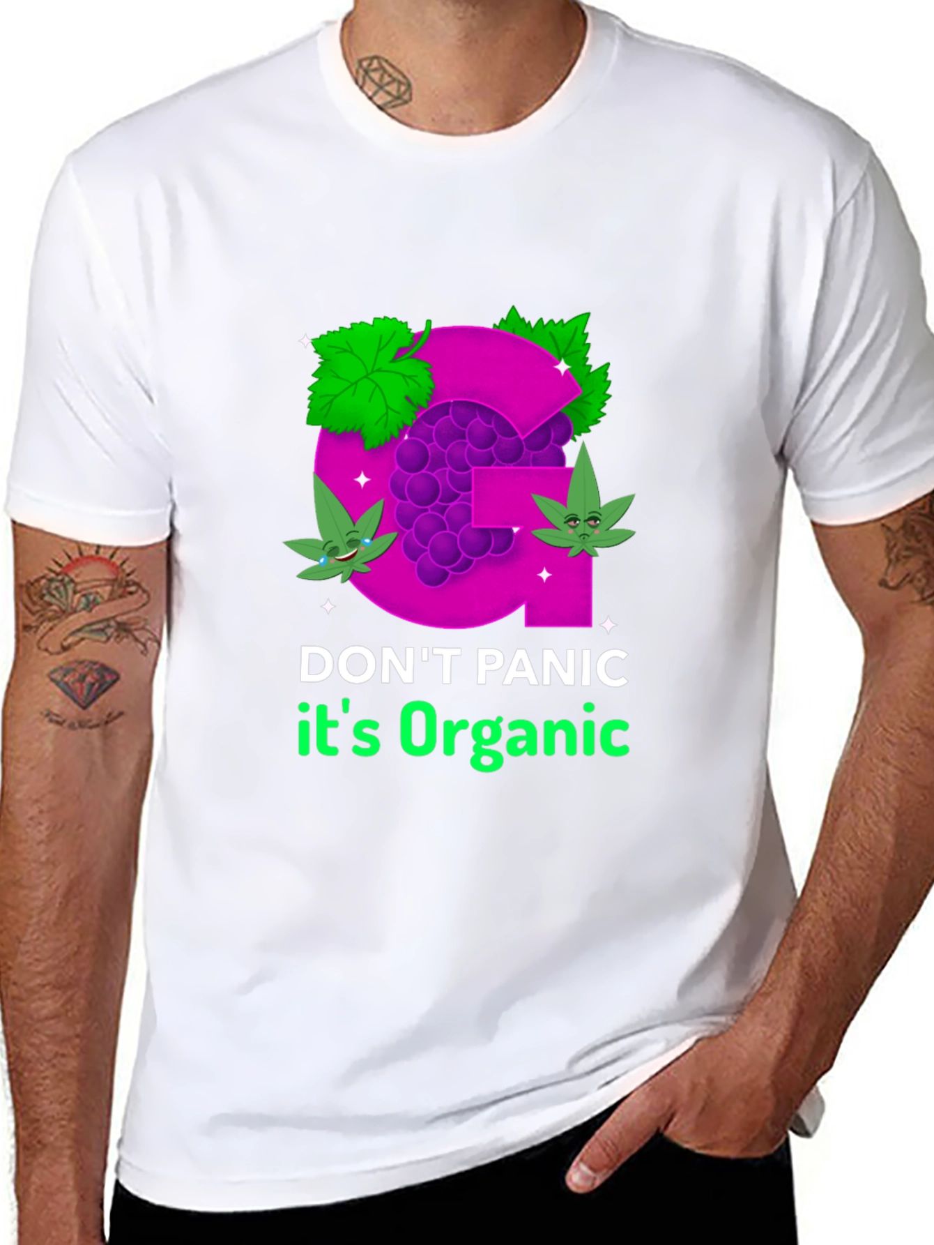 Organic Grape T-Shirt - Dont Panic