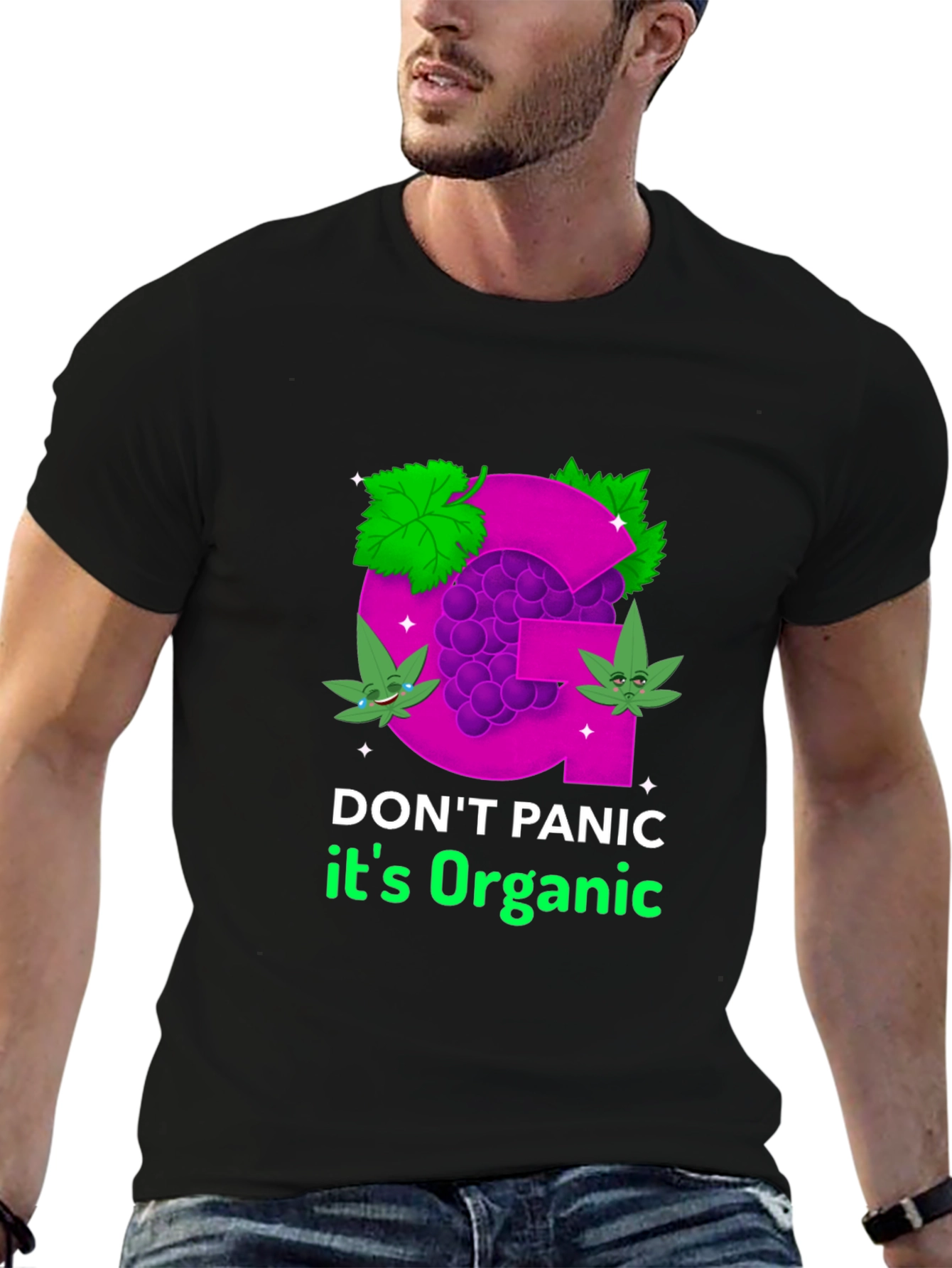 Organic Grape T-Shirt - Dont Panic
