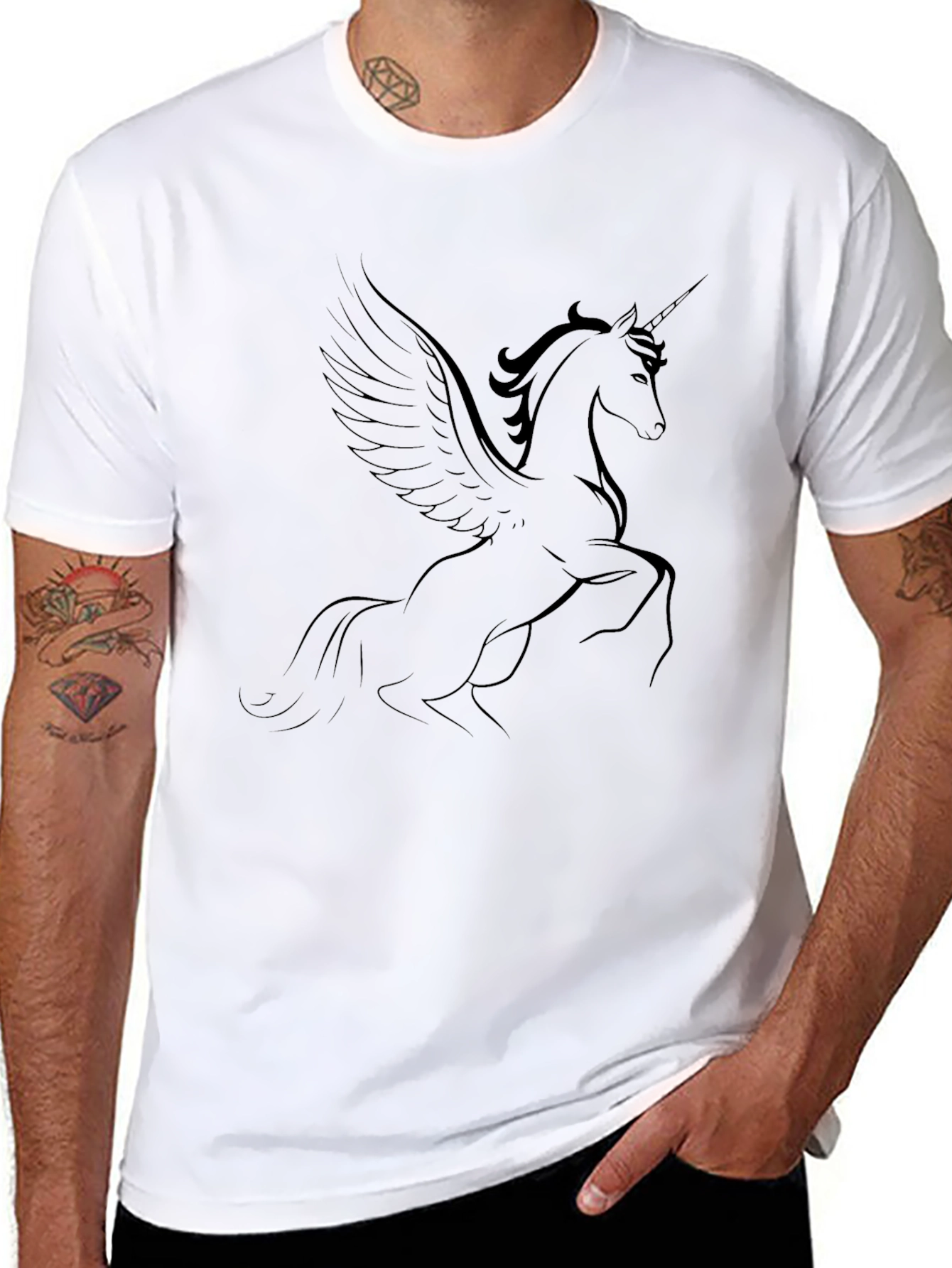 Unicorn Graphic Black T-Shirt
