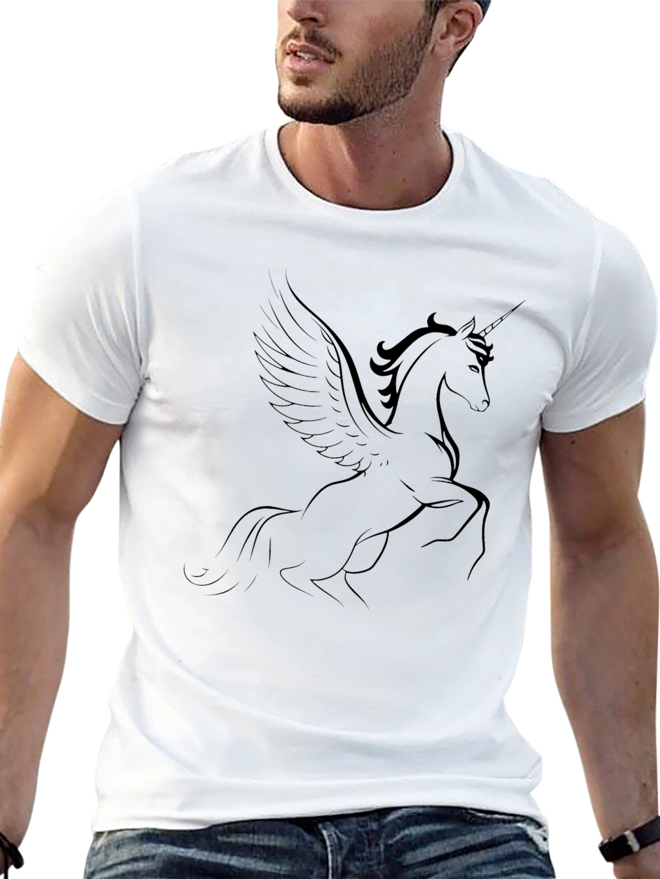 Unicorn Graphic Black T-Shirt