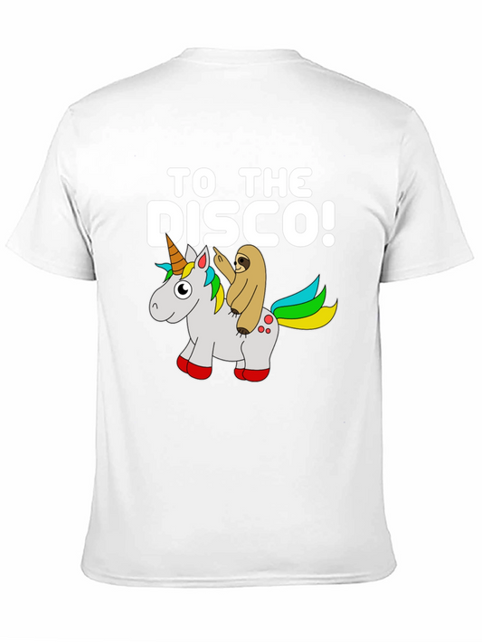Sloth Riding Unicorn to the Disco Graphic T-Shirt