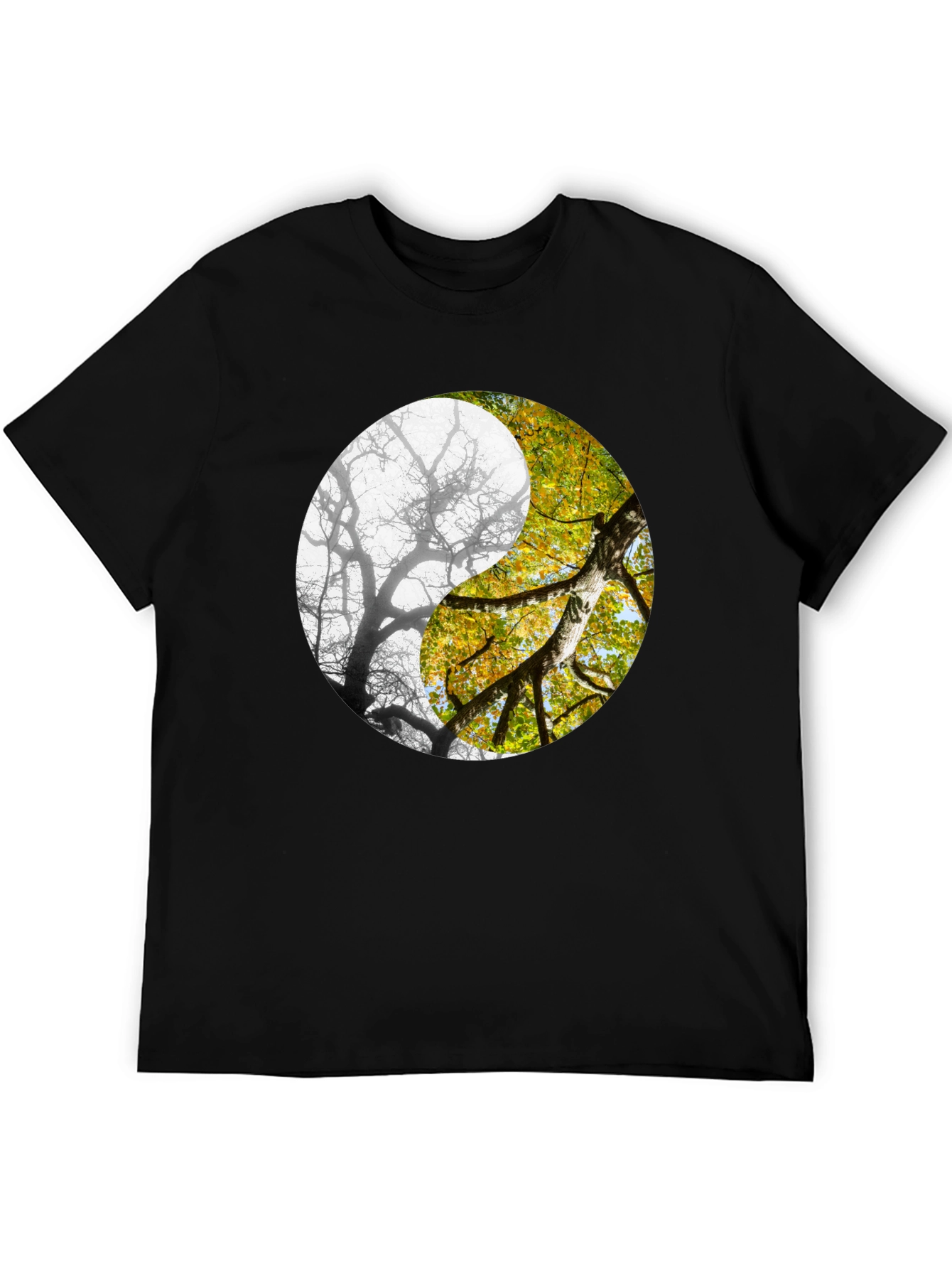 Yin Yang Tree Graphic Tee - Nature Inspired Design