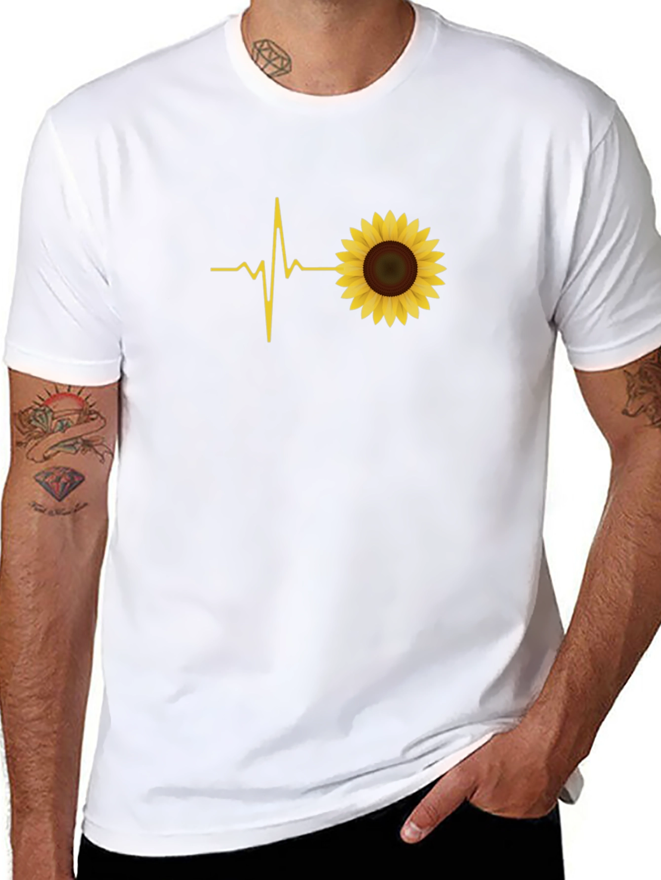 Sunflower Heartbeat Black Graphic Tee
